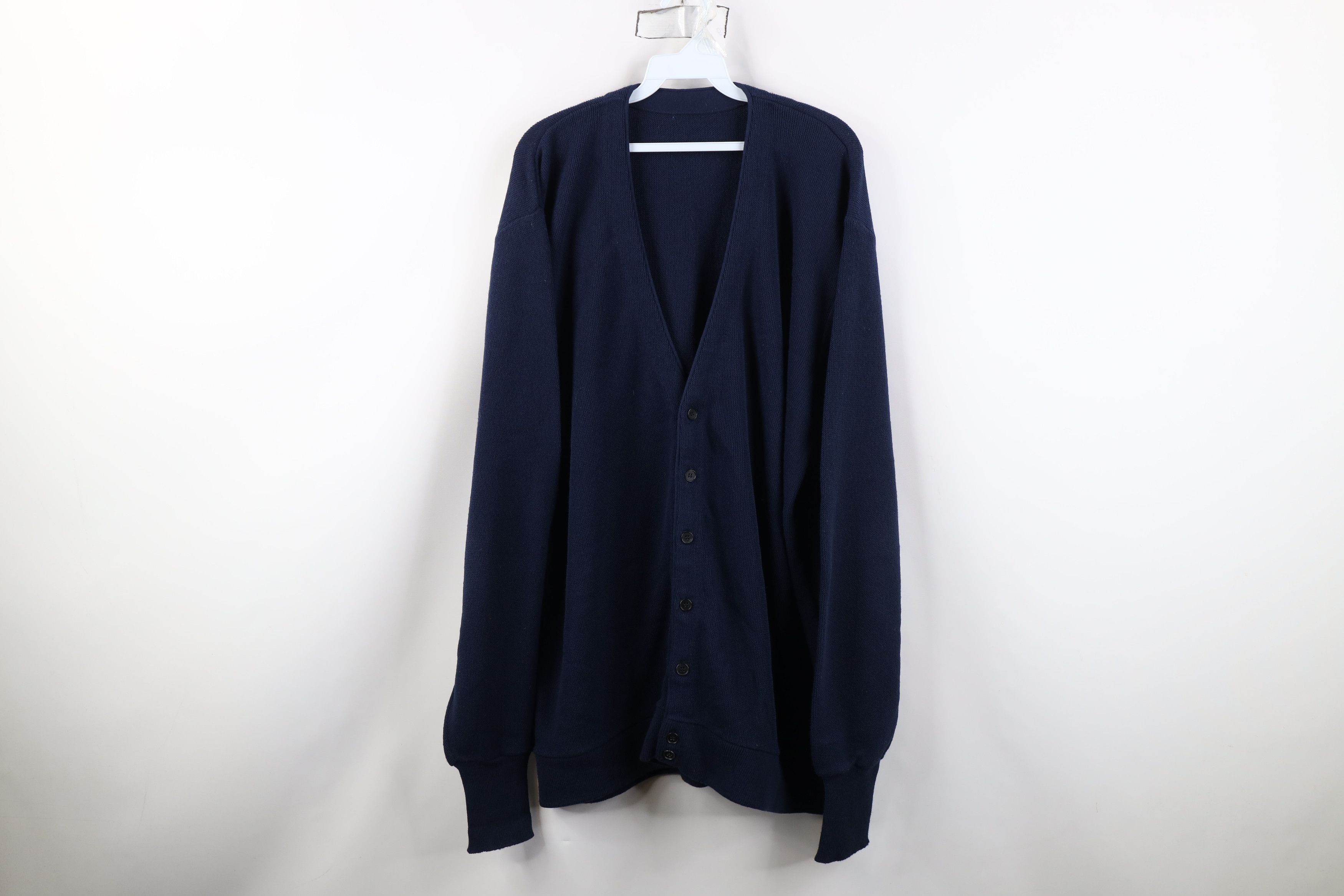 Vintage Vintage 70s Streetwear Cobain Cardigan Sweater Navy Blue Size US XXL / EU 58 / 5 - 1 Thumbnail