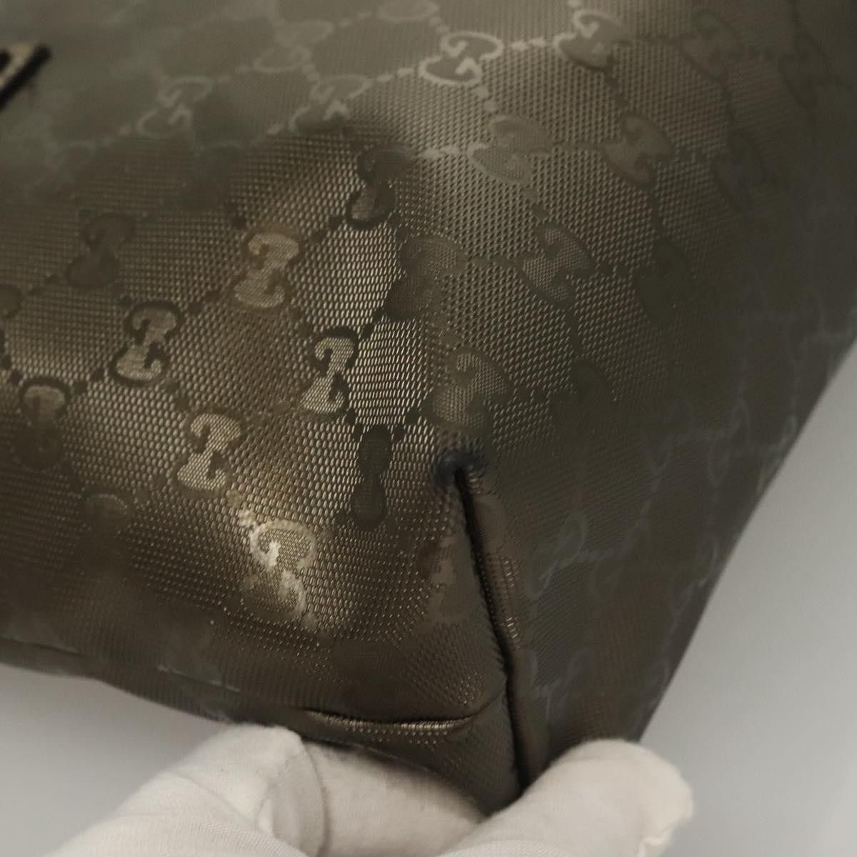 Gucci GUCCI GG Implementation Tote Bag Pvc Khaki Silver Size ONE SIZE - 15 Thumbnail