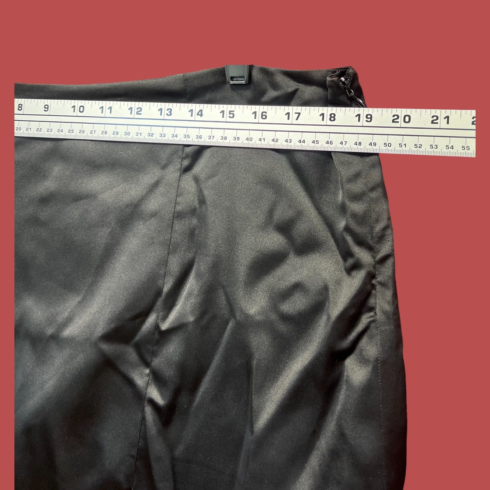 Other Wild Fable - Women's Notch - Front Satin Mini Skirt - Black Size 38" / US 16 / IT 52 - 4 Thumbnail