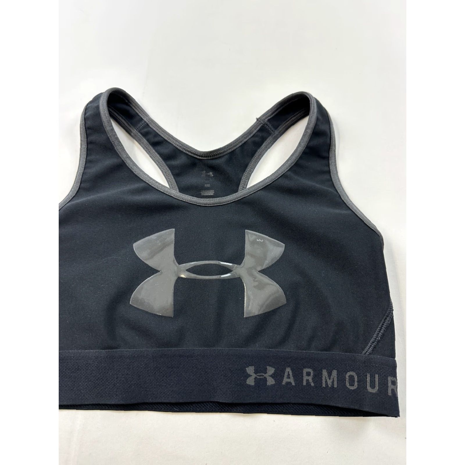 Under Armour Under Armour Sports Bra Women’s Small Black Sleeveless Big Logo Size ONE SIZE - 4 Thumbnail