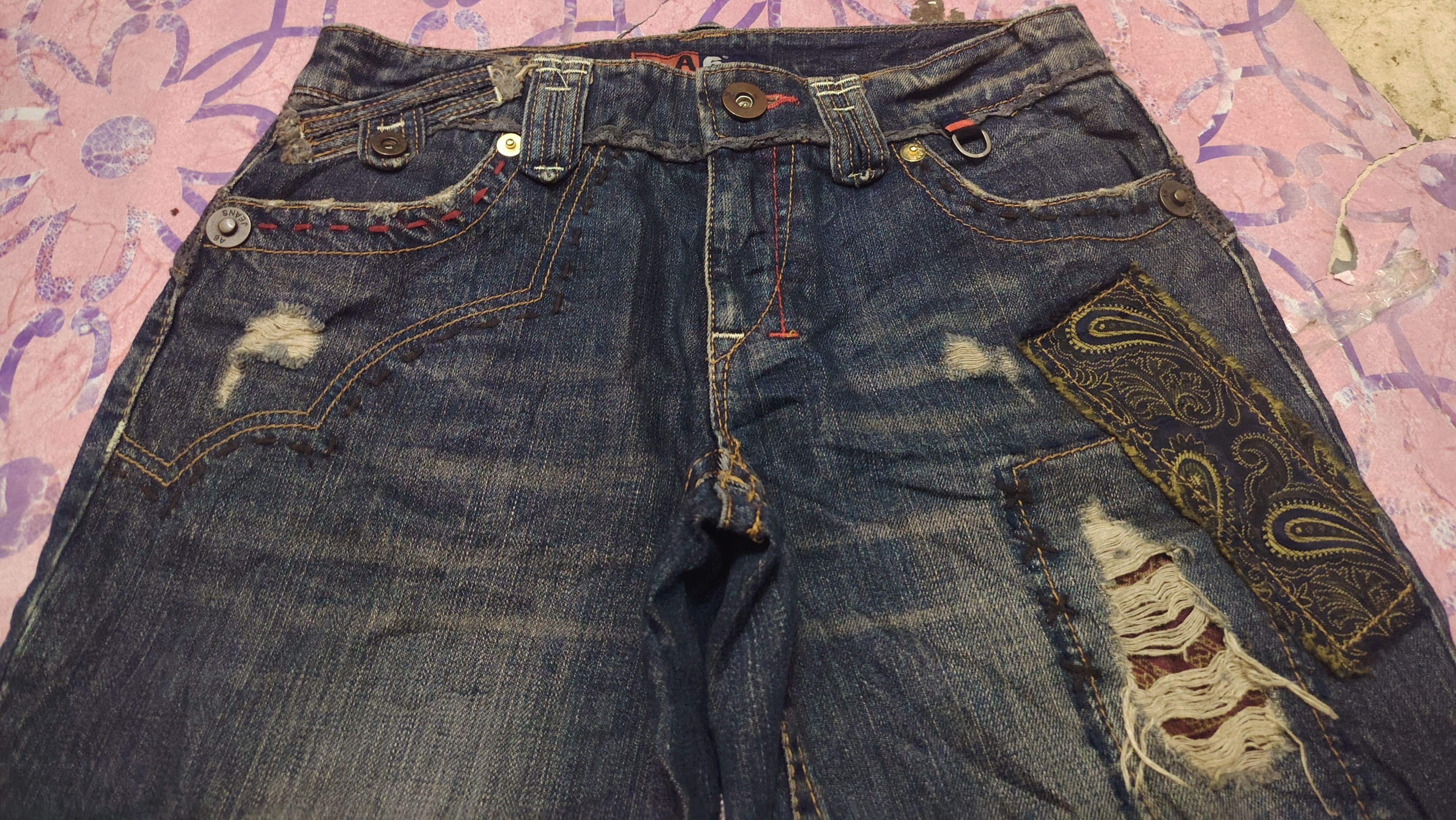 14th Addiction Japanese A6 Jeans Bandana Patchwork design Distressed jeans Size US 30 / EU 46 - 5 Thumbnail