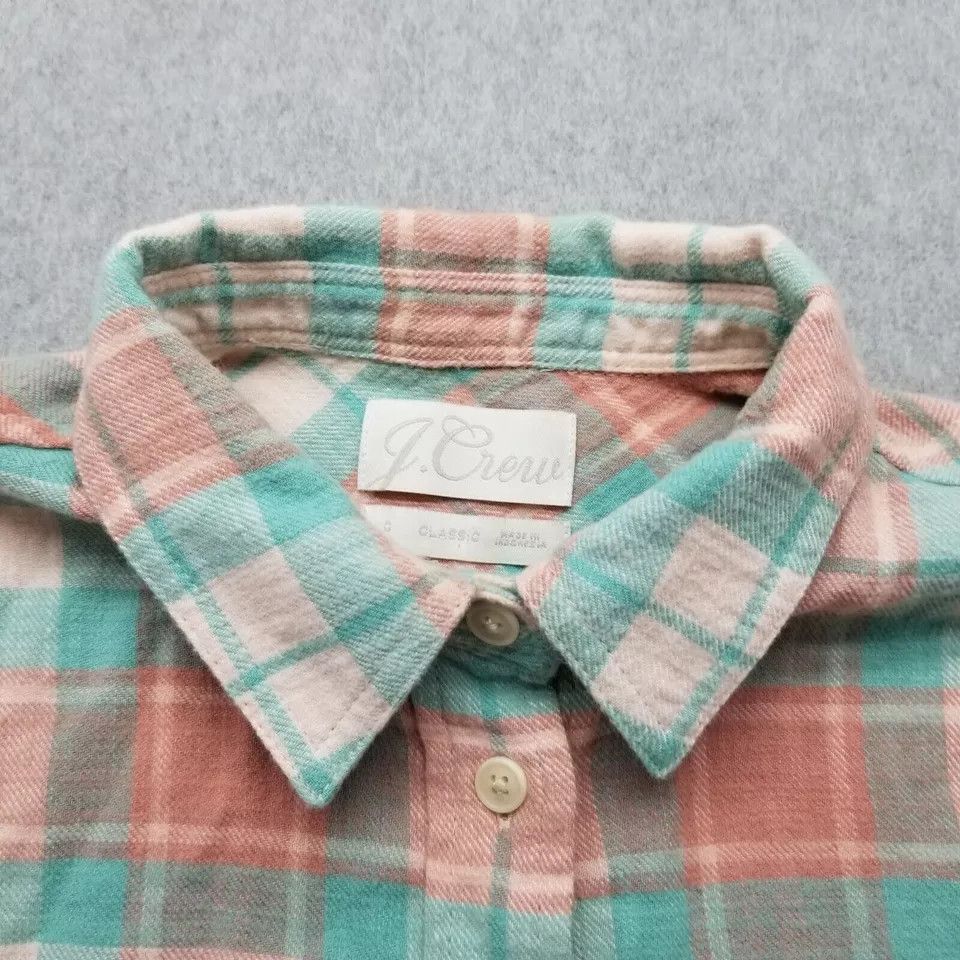 J.Crew J Crew Shirt Womens 0 Green Plaid Flannel Button Up Casual Size XS / US 0-2 / IT 36-38 - 5 Thumbnail