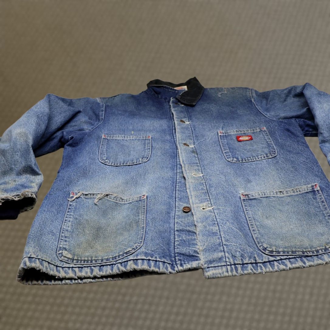 Dickies VINTAGE Dickies Jacket Mens Large 46 Blue Denim Blanket Lined Chore Coat Rugged Barn 90s Casual Workwear Mens Clothing Size US XL / EU 56 / 4 - 1 Thumbnail