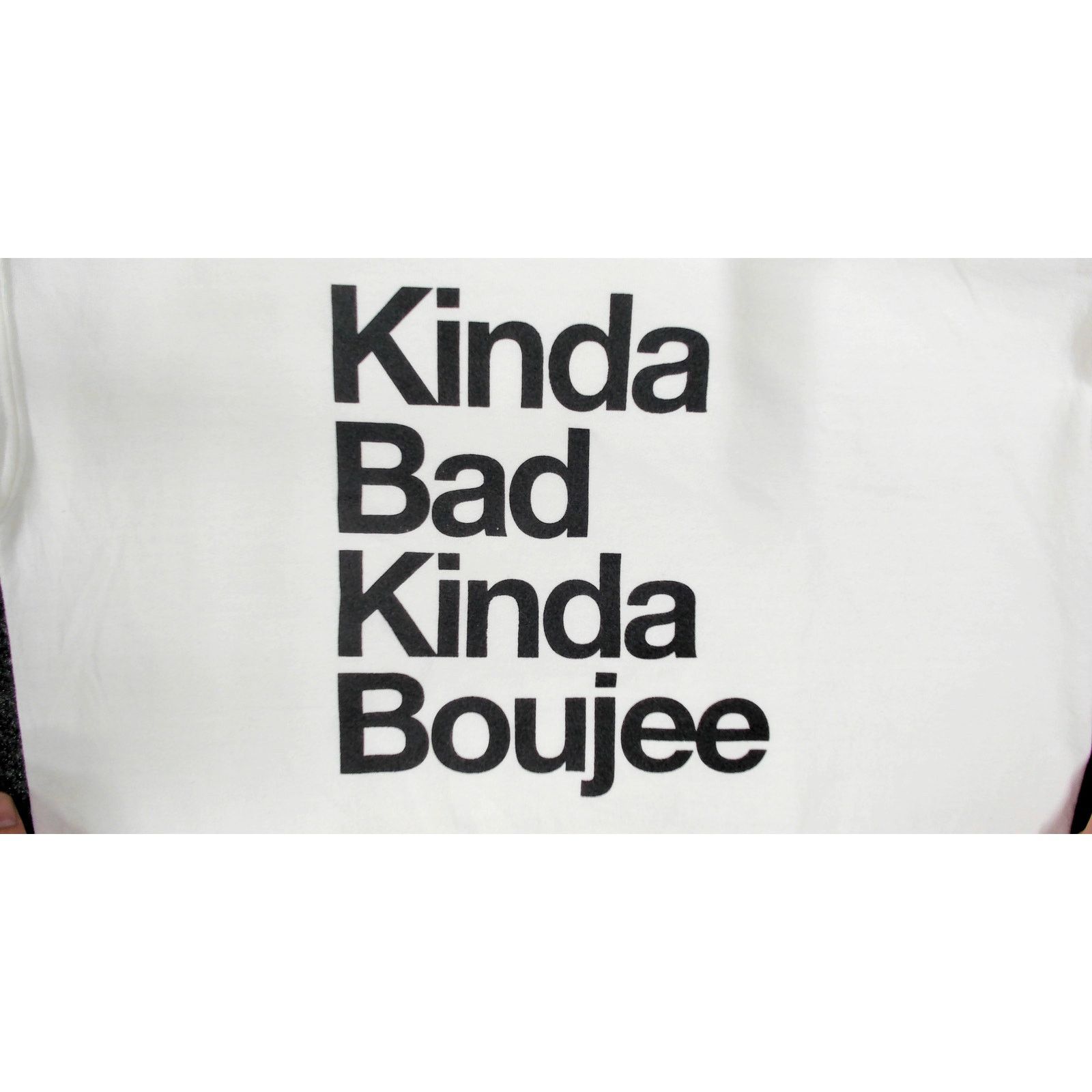 Gildan 2010s Kinda Bad Kinda Boujee Boxy White Sweatshirt Size S / US 4 / IT 40 - 9 Thumbnail
