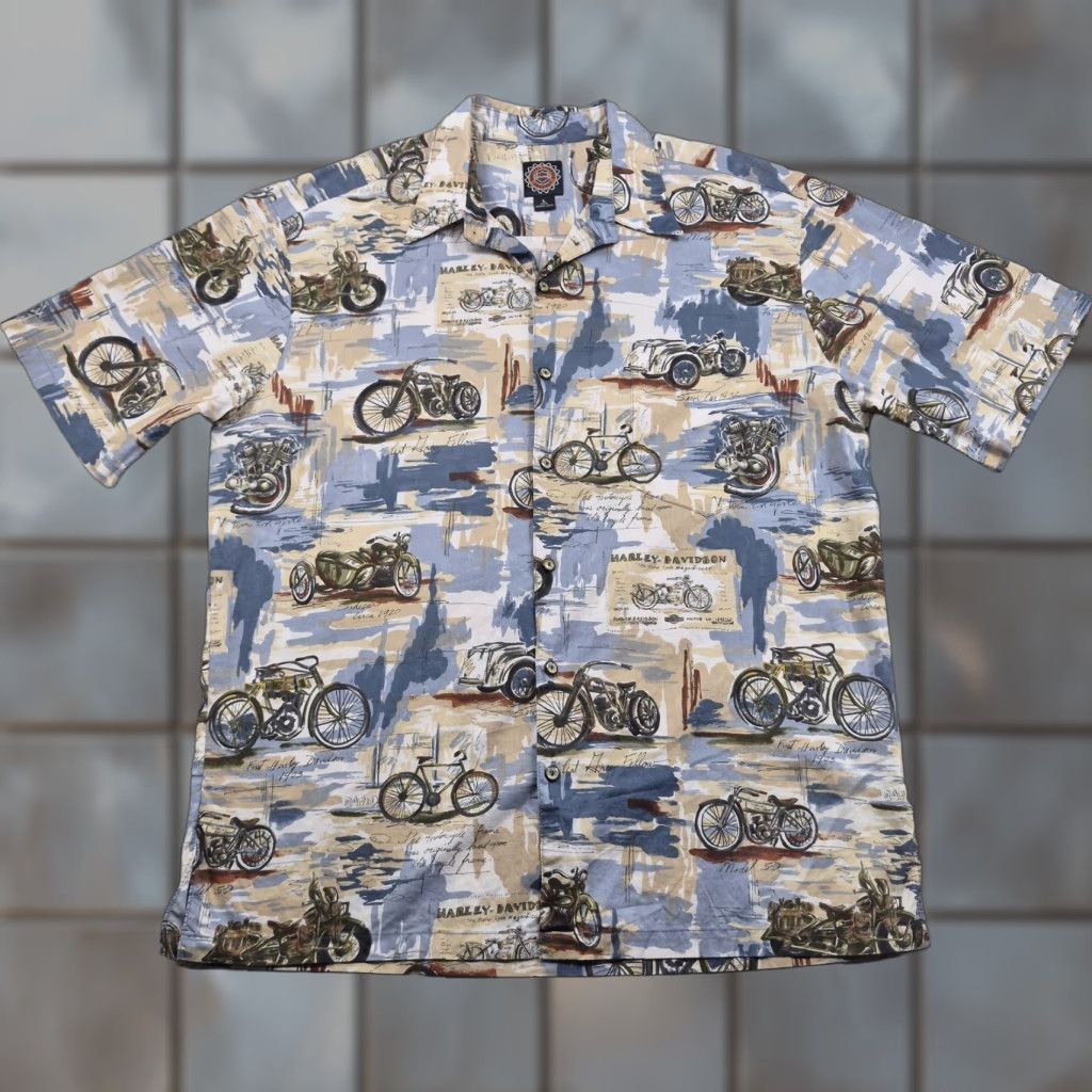 Harley Davidson Harley-Davidson Button Up Shirt Mens Large Biker Casual Hawaiian Motorcycle Shirt Size US L / EU 52-54 / 3 - 1 Thumbnail