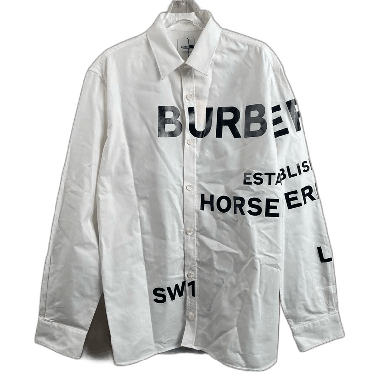 Burberry Burberry Classic Lettered Long Sleeve Shirt Size US L / EU 52-54 / 3 - 1 Thumbnail