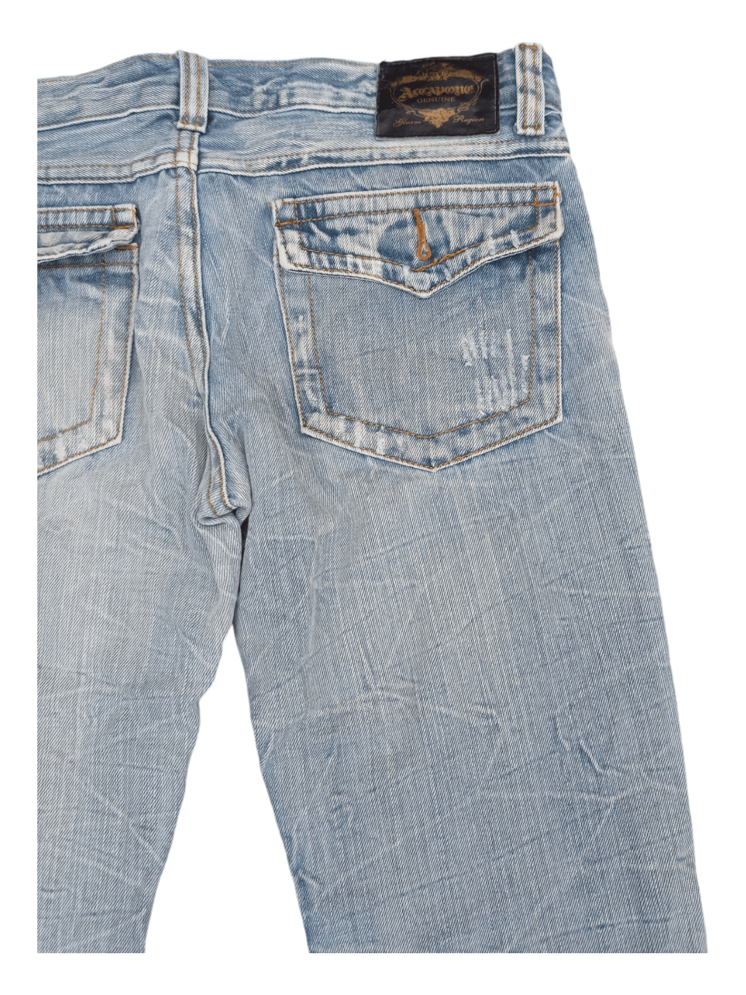 Japanese Brand Alcapone Japan Whiskered Distressed Flared Jeans Size US 30 / EU 46 - 13 Thumbnail