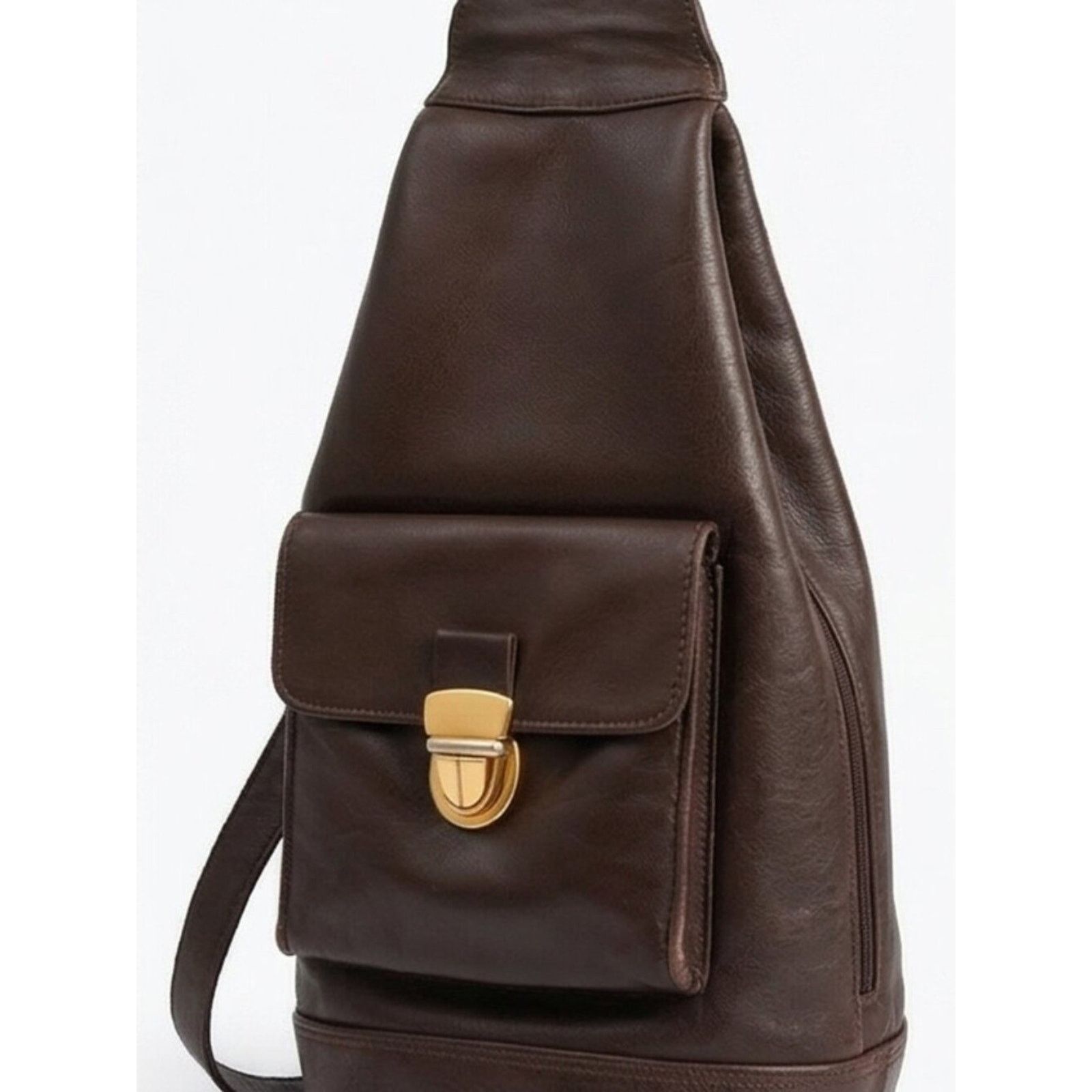 Lord & Taylor Vintage Lord & Taylor Brown Leather Crossbody Bag Size ONE SIZE - 7 Thumbnail