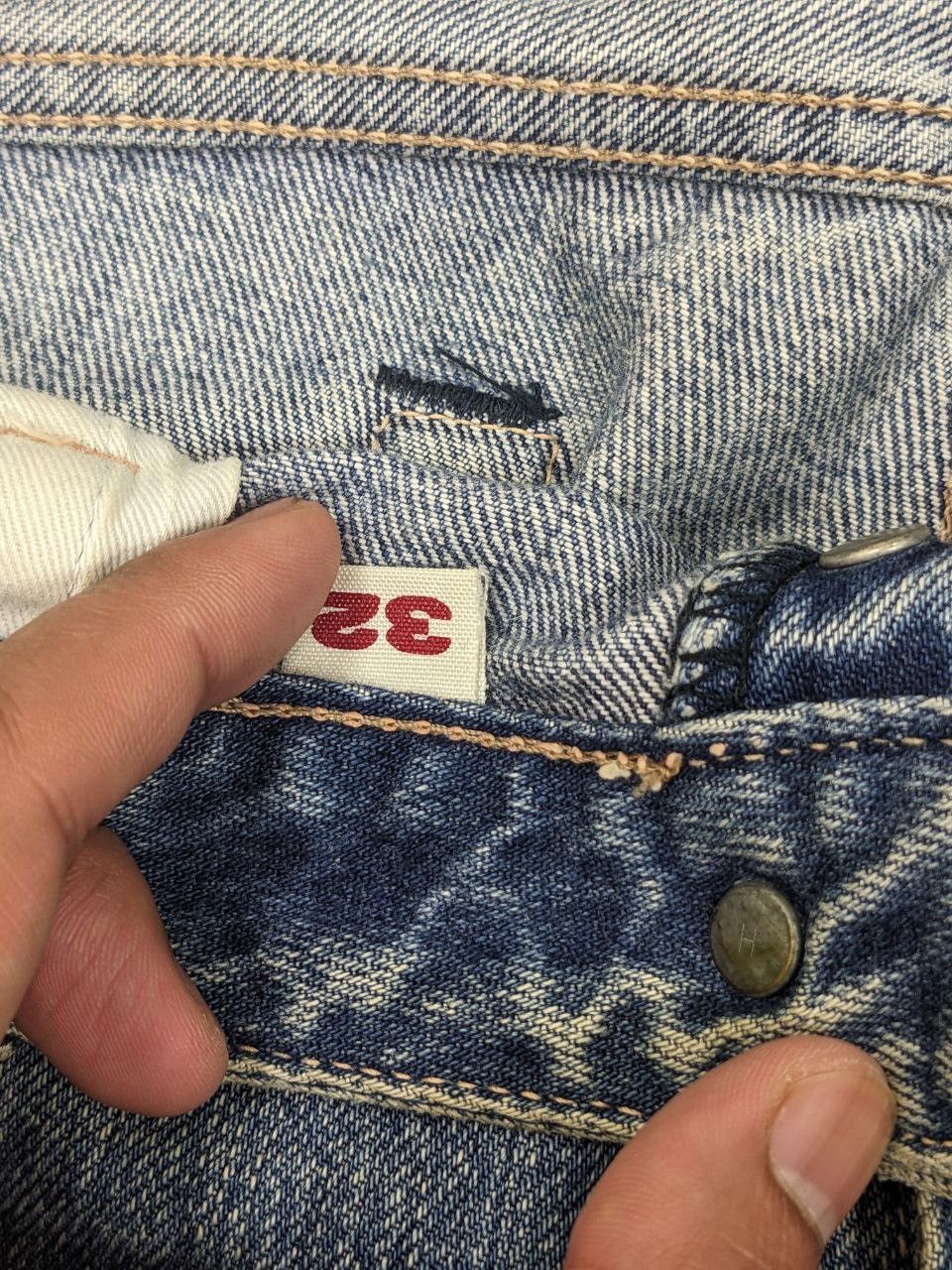 HOLLYWOOD RANCH MARKET HOLLYWOOD RANCH MARKET BUTTON FLY MIDBLUE STRAIGHT CUT DENIM Size US 32 / EU 48 - 5 Thumbnail