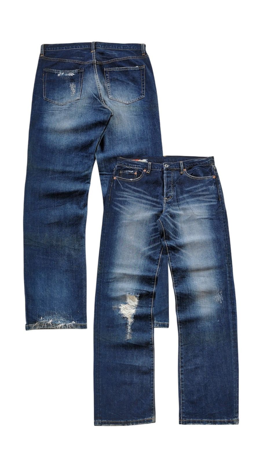 Kapital Rock Wood Japan Koi Reworked Distressed Denim Jeans Size US 34 / EU 50 - 1 Thumbnail