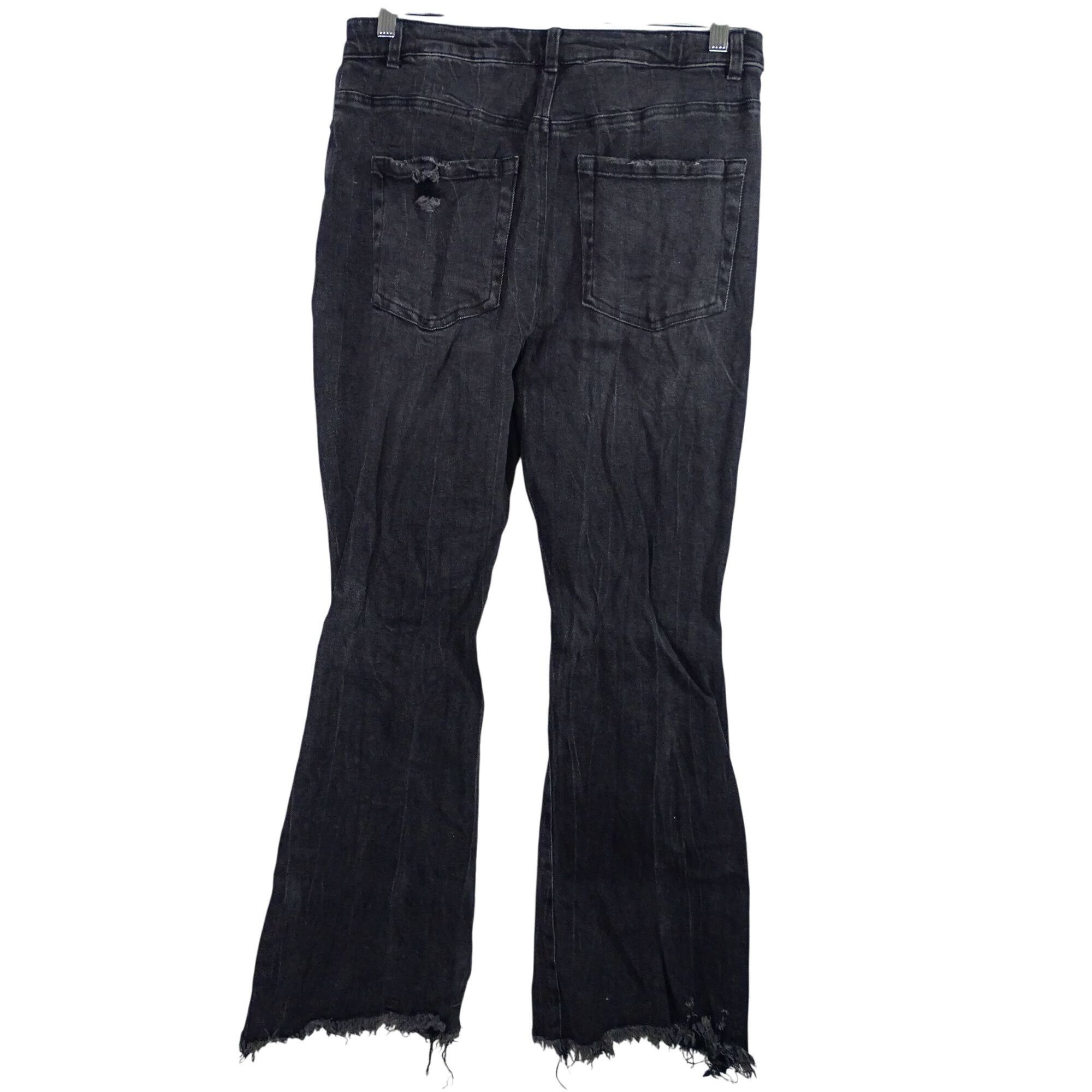 GB GB Black Ripped Wide Leg Flare Jeans Juniors Size 11 Denim F Size 31" - 4 Thumbnail