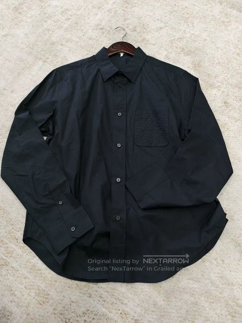 Loewe Loewe size 37 Anagram black long sleeve shirt Size US XXS / EU 40 - 1 Thumbnail