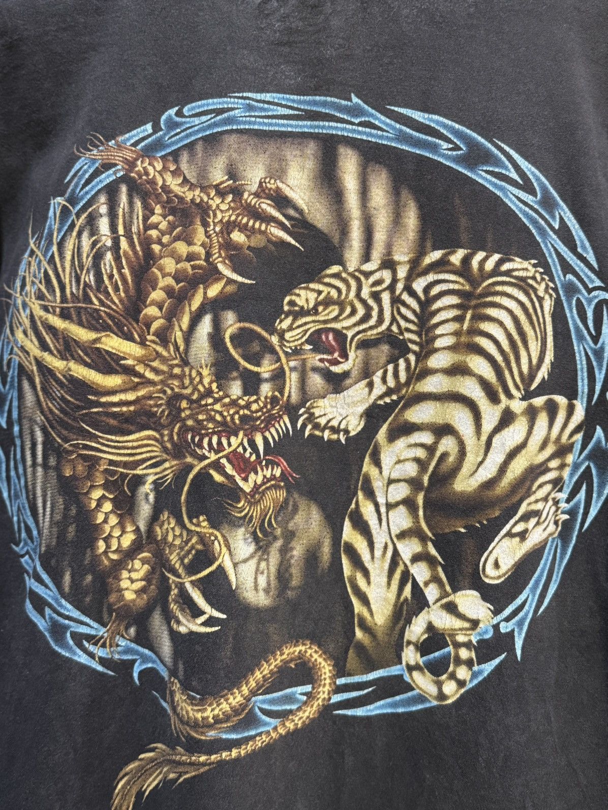 Japanese Brand Thrashed Vintage Cross Key Japan Art Sukajan Backhit Faded Size US XXL / EU 58 / 5 - 7 Thumbnail