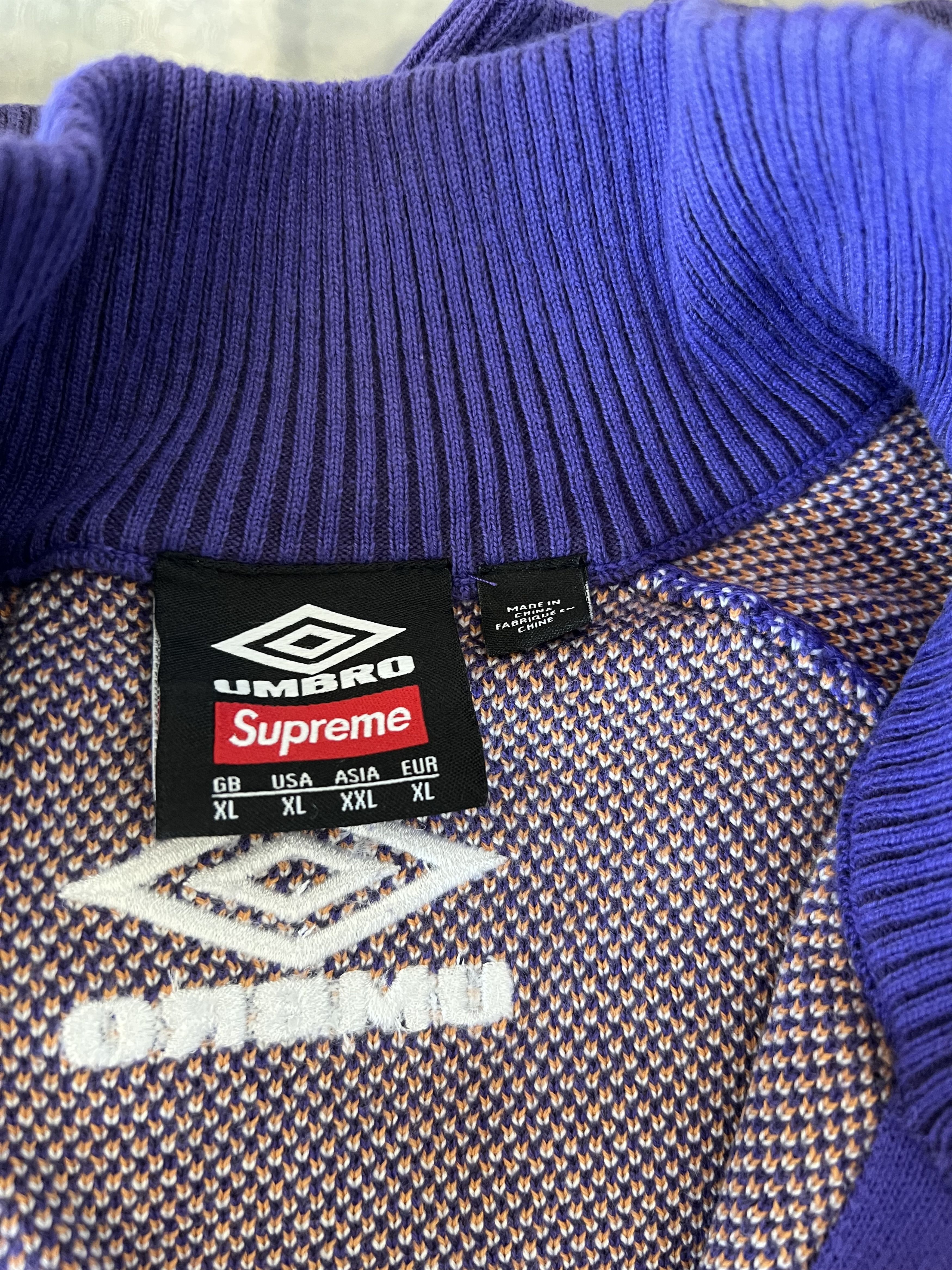 Supreme × Umbro Supreme Umbro Zip Up Sweater in Purple Size US XL / EU 56 / 4 - 6 Thumbnail