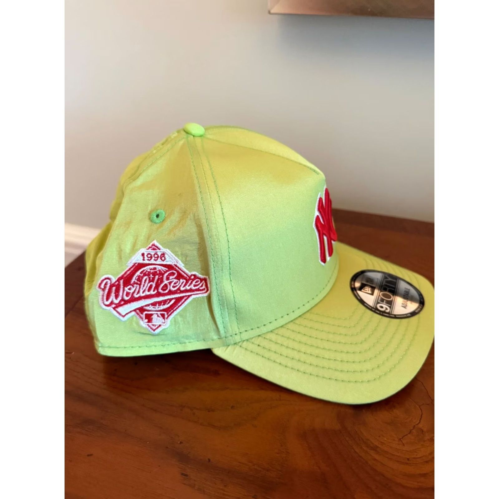 New Era New Era Yankees Baseball Cap Hat 9F NY 1996 World Series Neon Green Adjustable Men Size ONE SIZE - 2 Thumbnail