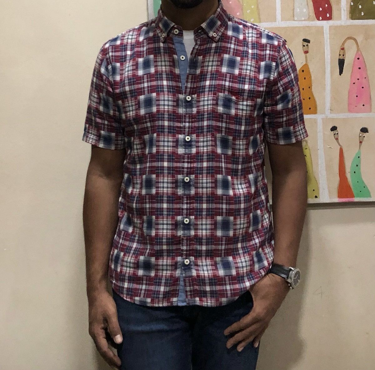 Burberry Burberry Printed Pattern Patchwork Short Sleeves Shirt Size US M / EU 48-50 / 2 - 2 Thumbnail