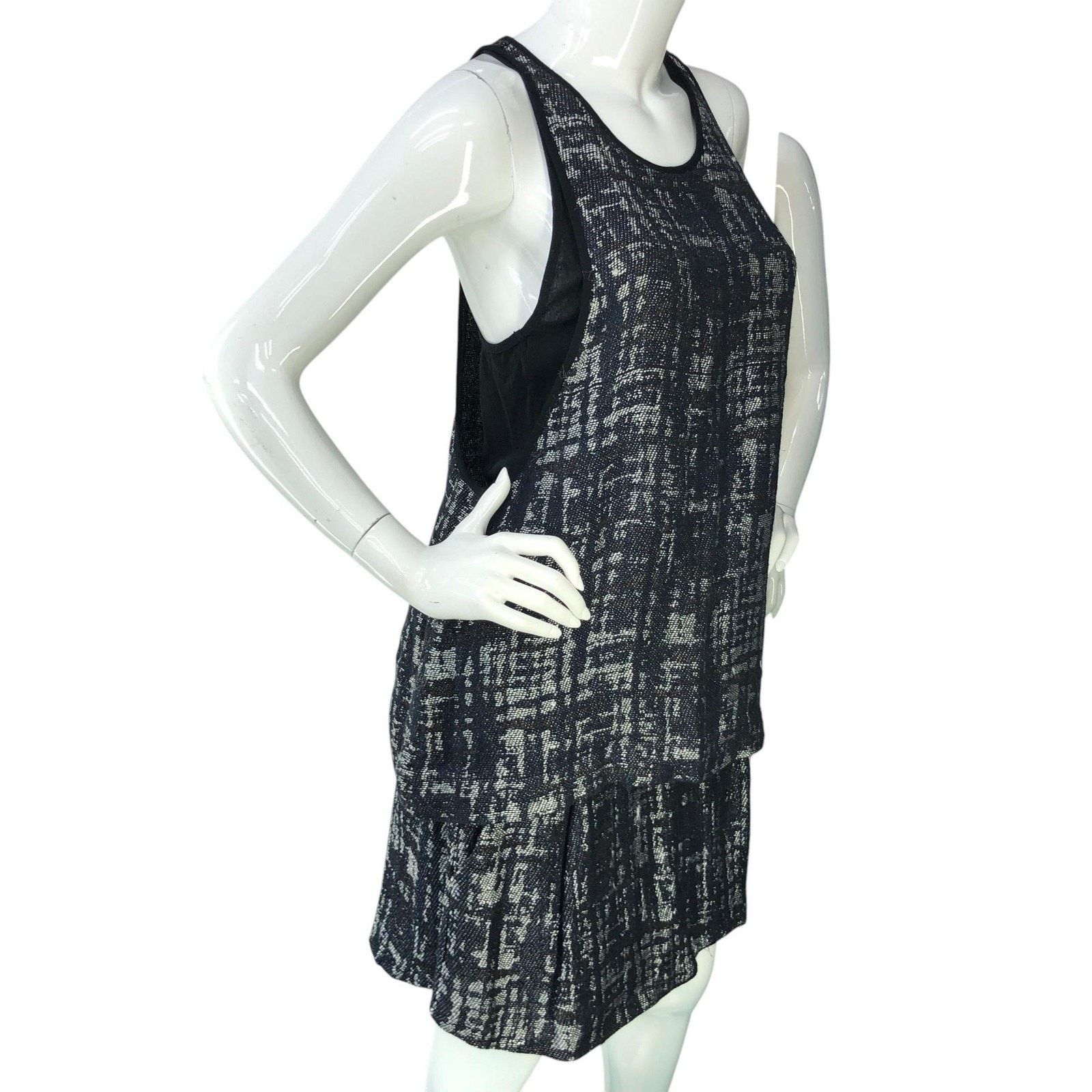 A.L.C. A.L.C. Skirt Set Tank Top L 10 Black White Sleeveless Linen Size 32" / US 10 / IT 46 - 10 Thumbnail
