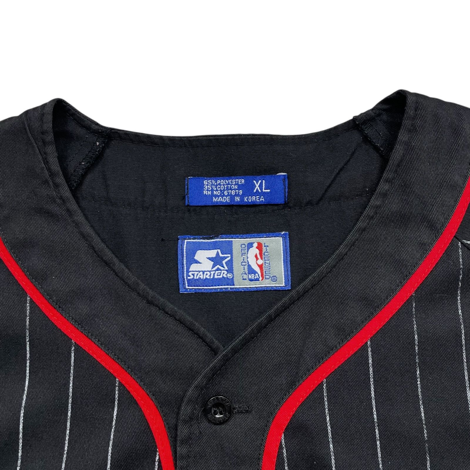 NBA VTG 90s CHICAGO BULLS STARTER PINSTRIPE BASEBALL JERSEY XL Size US XL / EU 56 / 4 - 6 Thumbnail