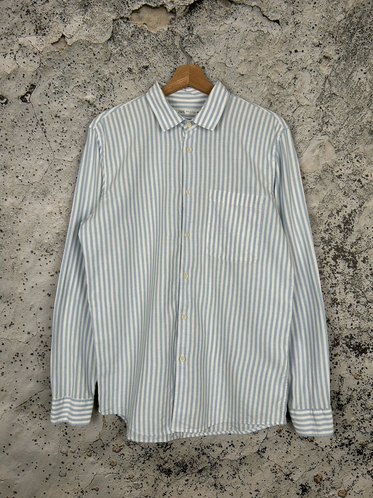 Zara Zara Blue White Stripped Elegant Shirt Streetwear Hype Size US M / EU 48-50 / 2 - 1 Thumbnail