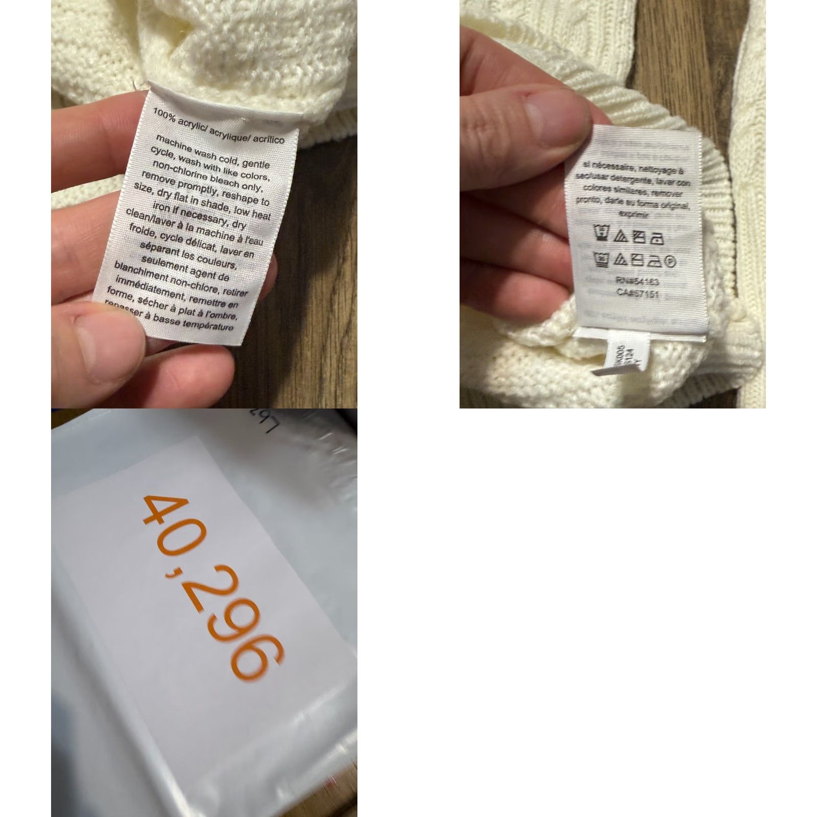 Tommy Hilfiger Tommy Hilfiger Sweater Women Large White Turtleneck Pullover Cable-Knit Regular Fit, Logo, Cotton Knit, Long Sleeve, Vintage: No Size L / US 10 / IT 46 - 8 Thumbnail