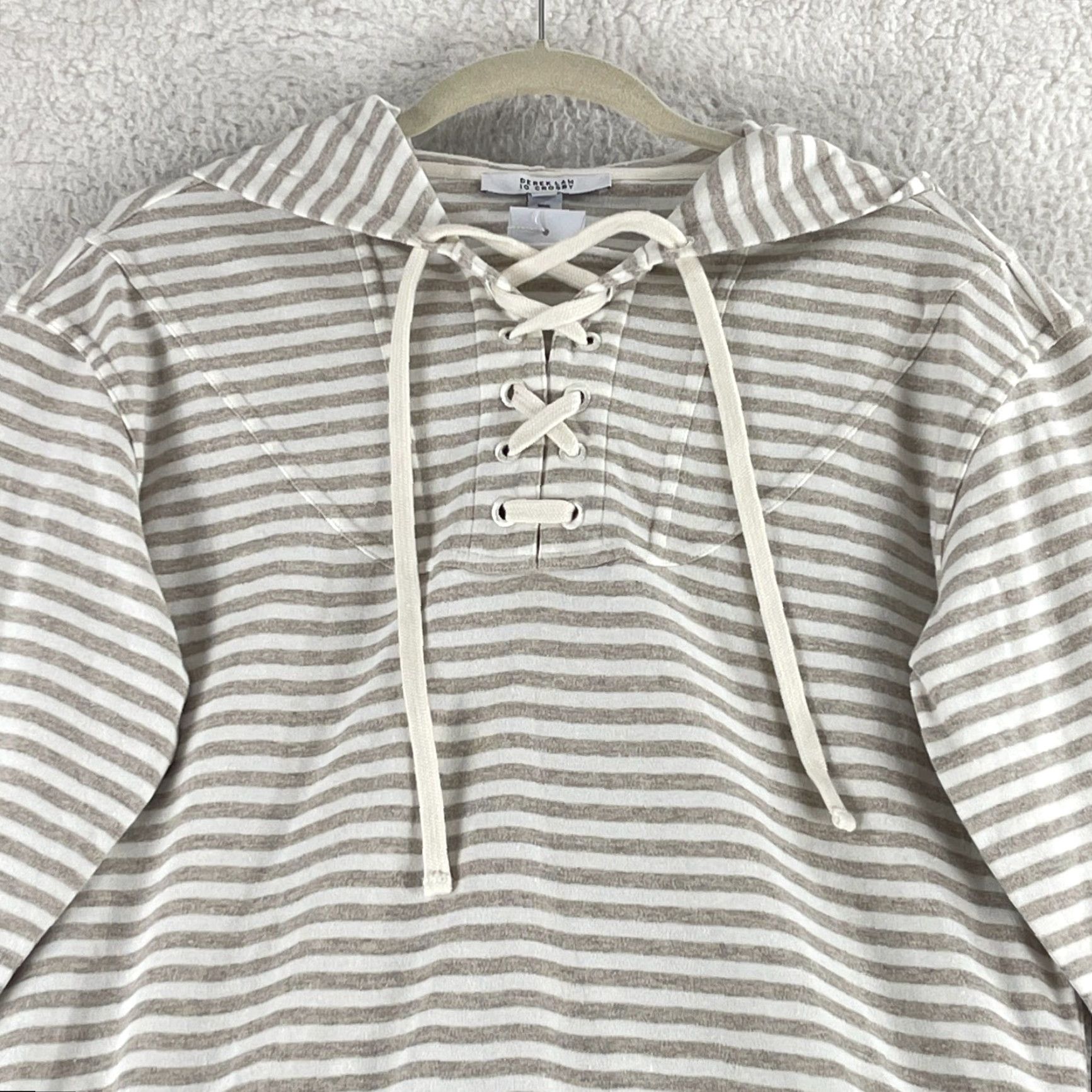 Vintage Derek Lam 10 Crosby Hoodie Sweater Womens Small Beige Georgie Tie Pullover Size S / US 4 / IT 40 - 3 Thumbnail