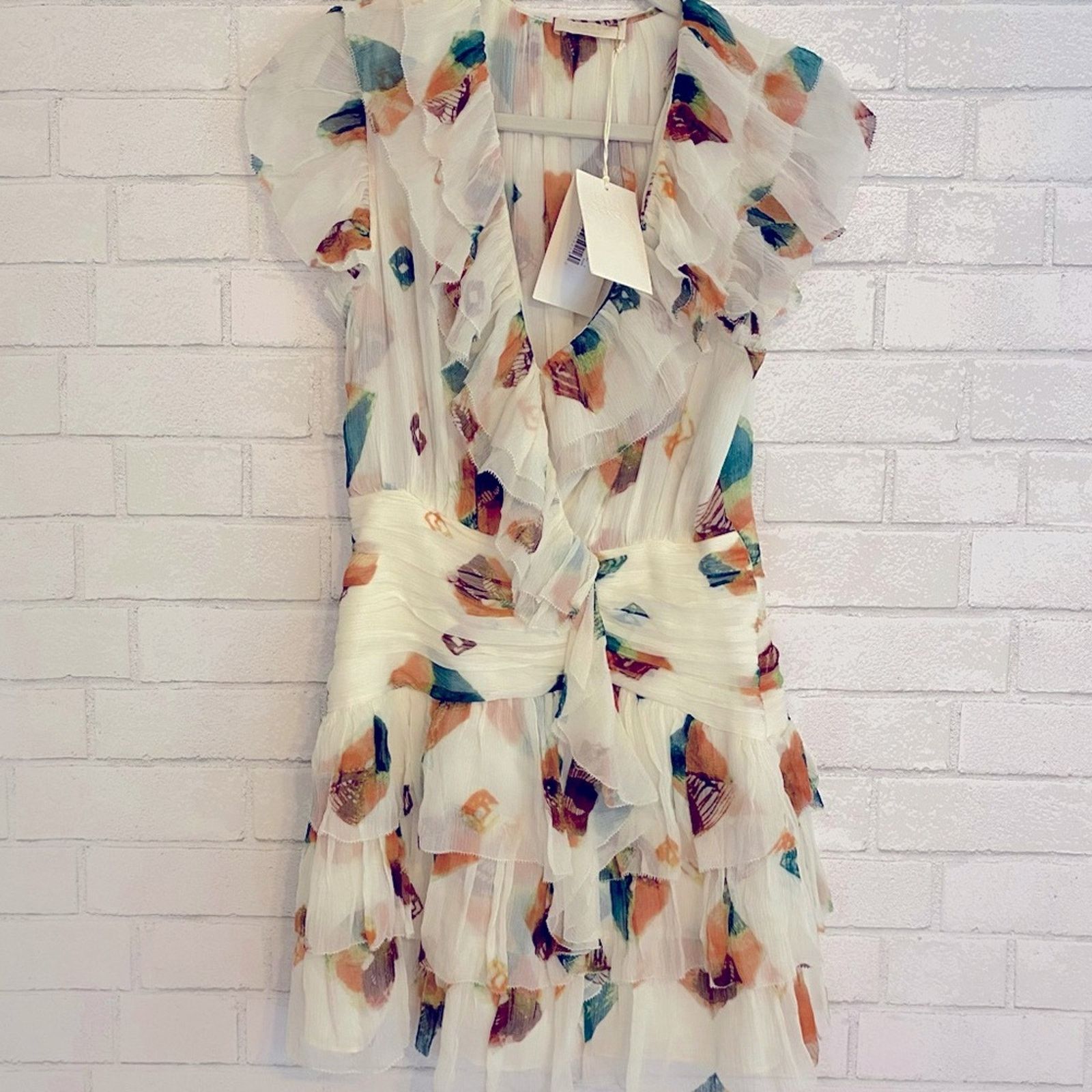 Ulla Johnson New! Ulla Johnson $690 Silk Zina Dress Aurora Ivory Silk 2 Size XS / US 0-2 / IT 36-38 - 2 Thumbnail