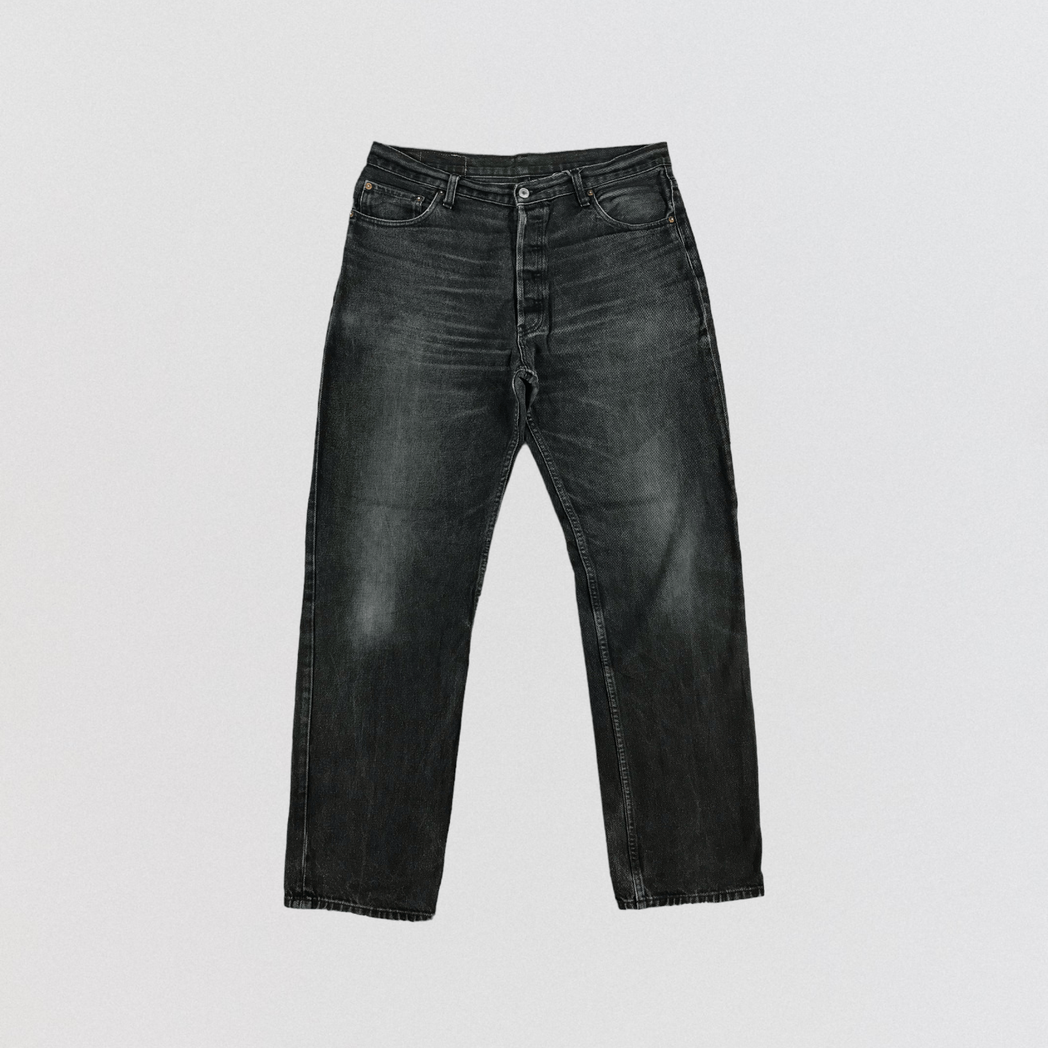image of 90's Levis 501 Earth Tone Jeans-Jm2108 in Black, Men's (Size 37)