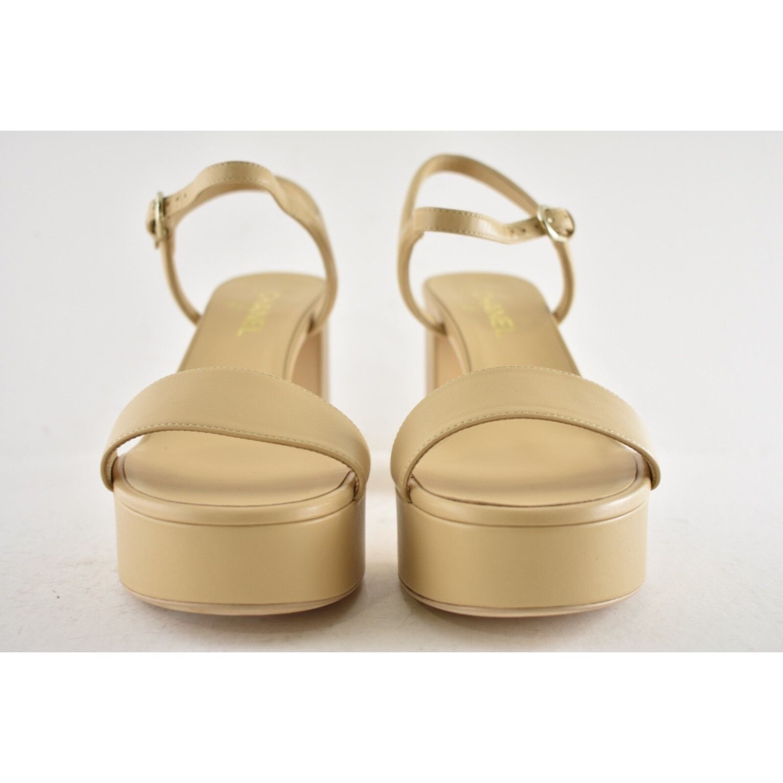 Chanel Chanel 24C Beige Nude Lambskin Leather Platform Ankle Size US 12 / IT 42 - 6 Thumbnail