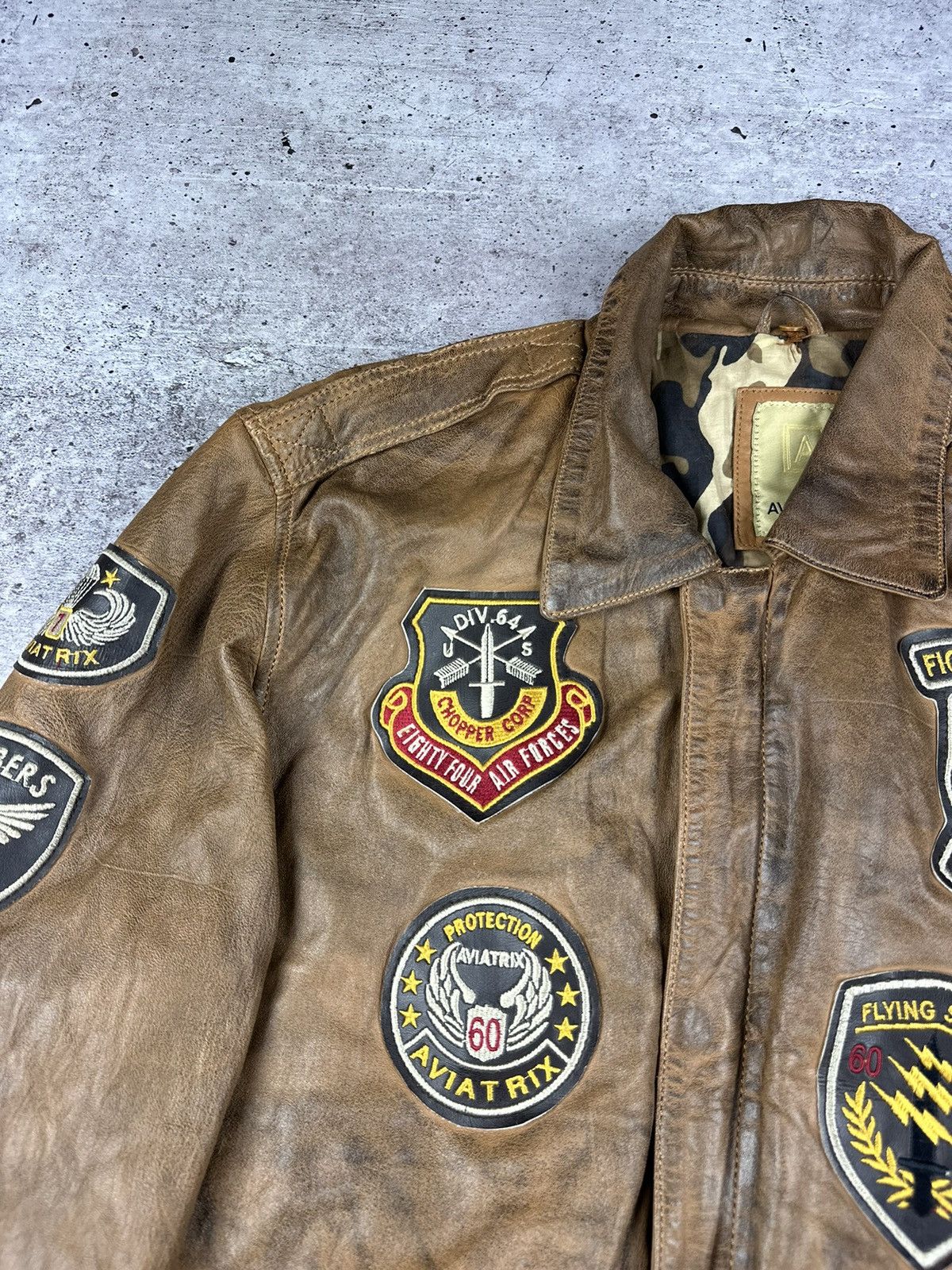 Vintage Vintage Aviatrix Fighter Group Leather Jacket Size US XL / EU 56 / 4 - 7 Thumbnail
