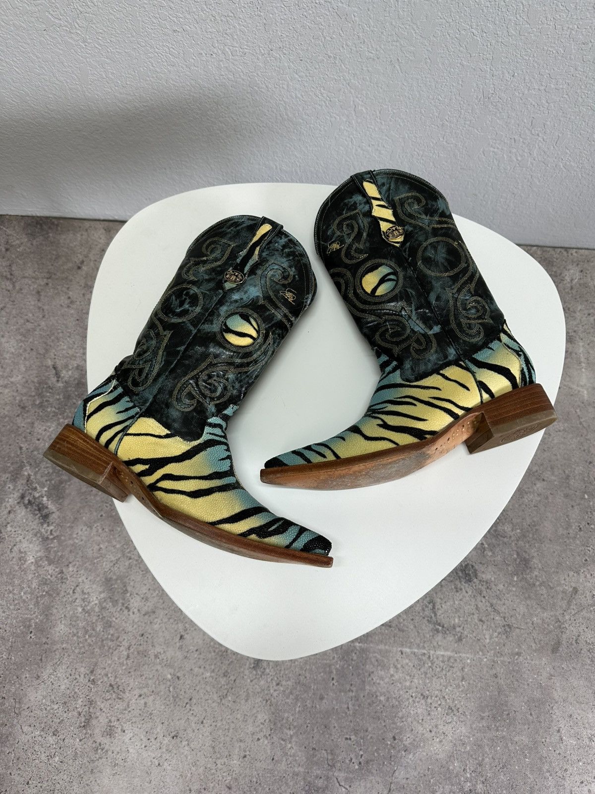 Lucchese Vintage Sendra Mantarraya Leather Cowboy Western Boots Shoes Size US 8 / EU 41 - 7 Thumbnail