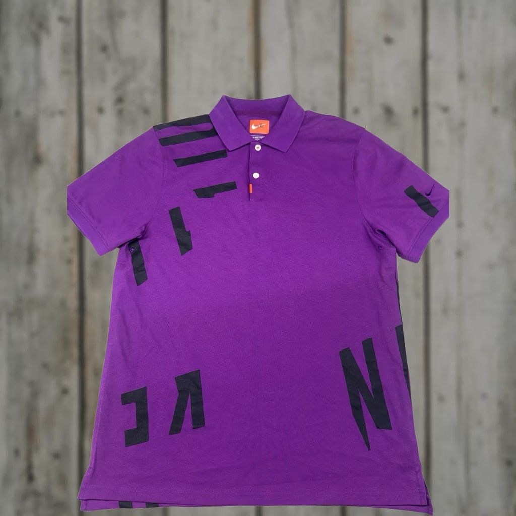 Nike Nike Purple Knit Polo Shirt Dri-Fit Stretch Mens M Polo Short Sleeve Solid Button Logo Punk Skater Casual Activewear Size US M / EU 48-50 / 2 - 1 Thumbnail