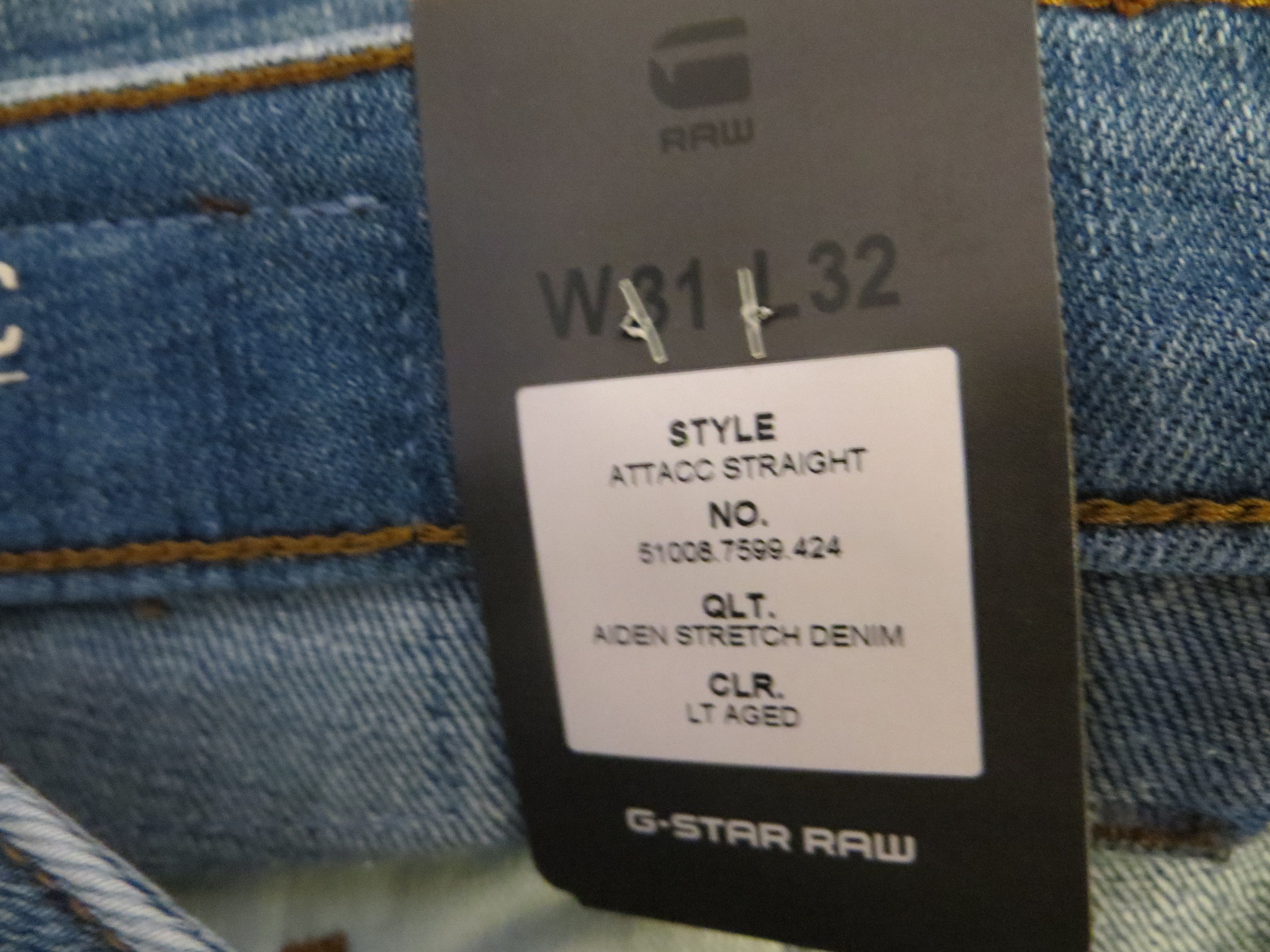 G-Star ATTACC STRAIGHT STRETCH DENIM JEANS 31 X 32 Size US 31 - 4 Thumbnail