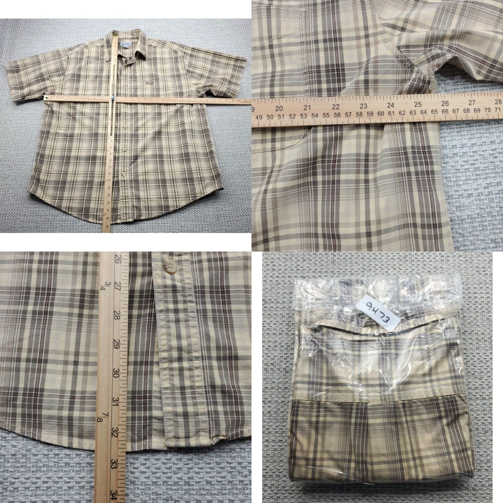 Carhartt VINTAGE Carhartt Shirt Mens XL Button Up Short Sleeve Plaid Cotton Regular Fit Workwear Size US XL / EU 56 / 4 - 8 Thumbnail
