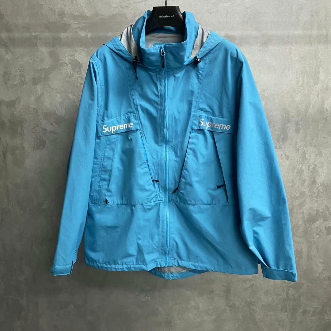 Supreme Supreme Blue Striped Logo Multi-Functional Jacket Size US XL / EU 56 / 4 - 1 Thumbnail