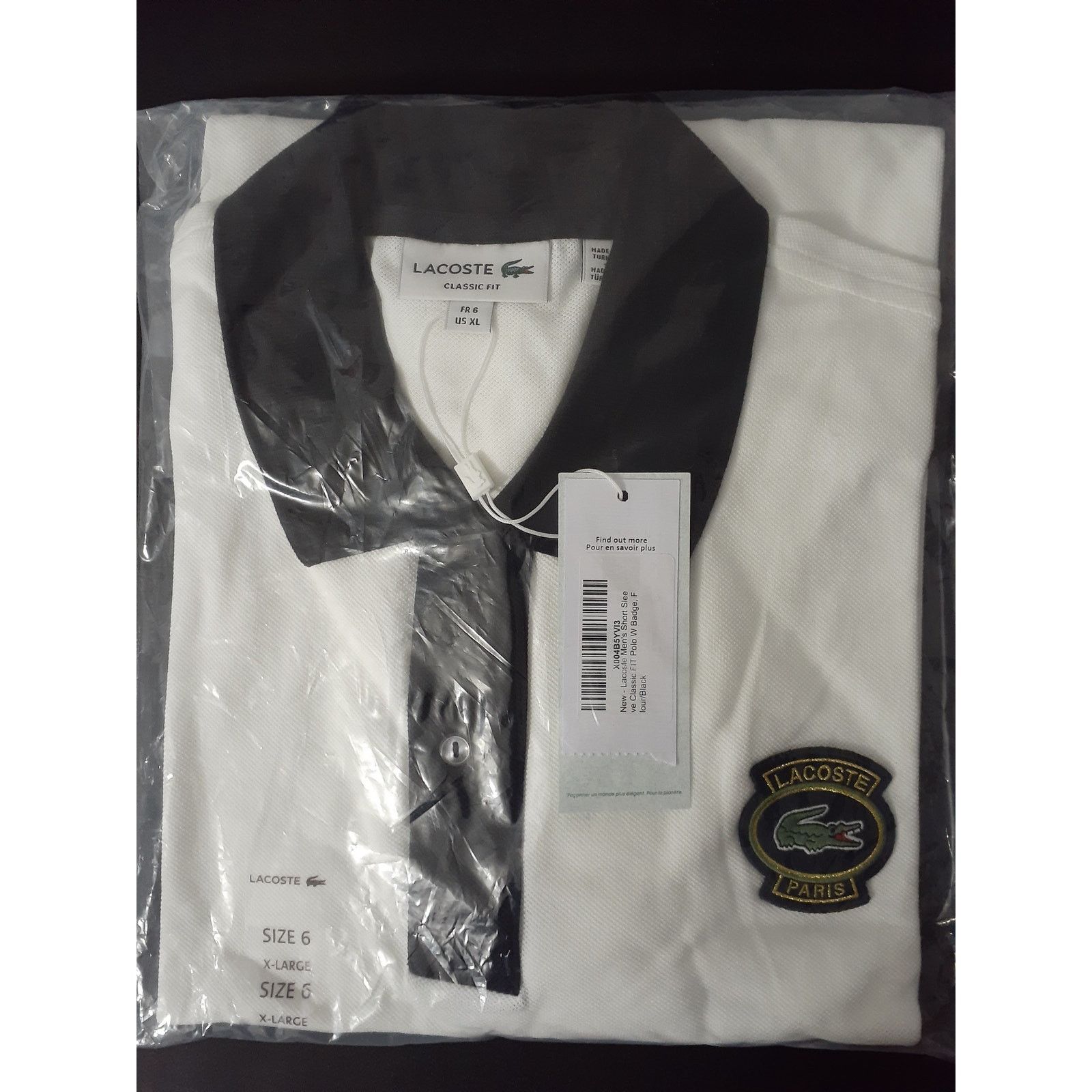 Lacoste Lacoste Men's Classic Fit Polo W/Badge Flour/Black XL Size US XL / EU 56 / 4 - 2 Thumbnail