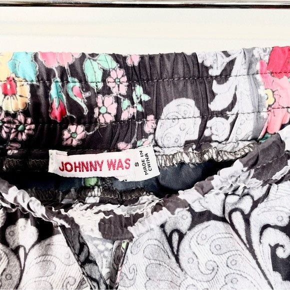 Johnny Was Vintage Johnny Was Cargo Joggers Drawstring Floral Pants Bla Size 28" / US 6 / IT 42 - 2 Thumbnail