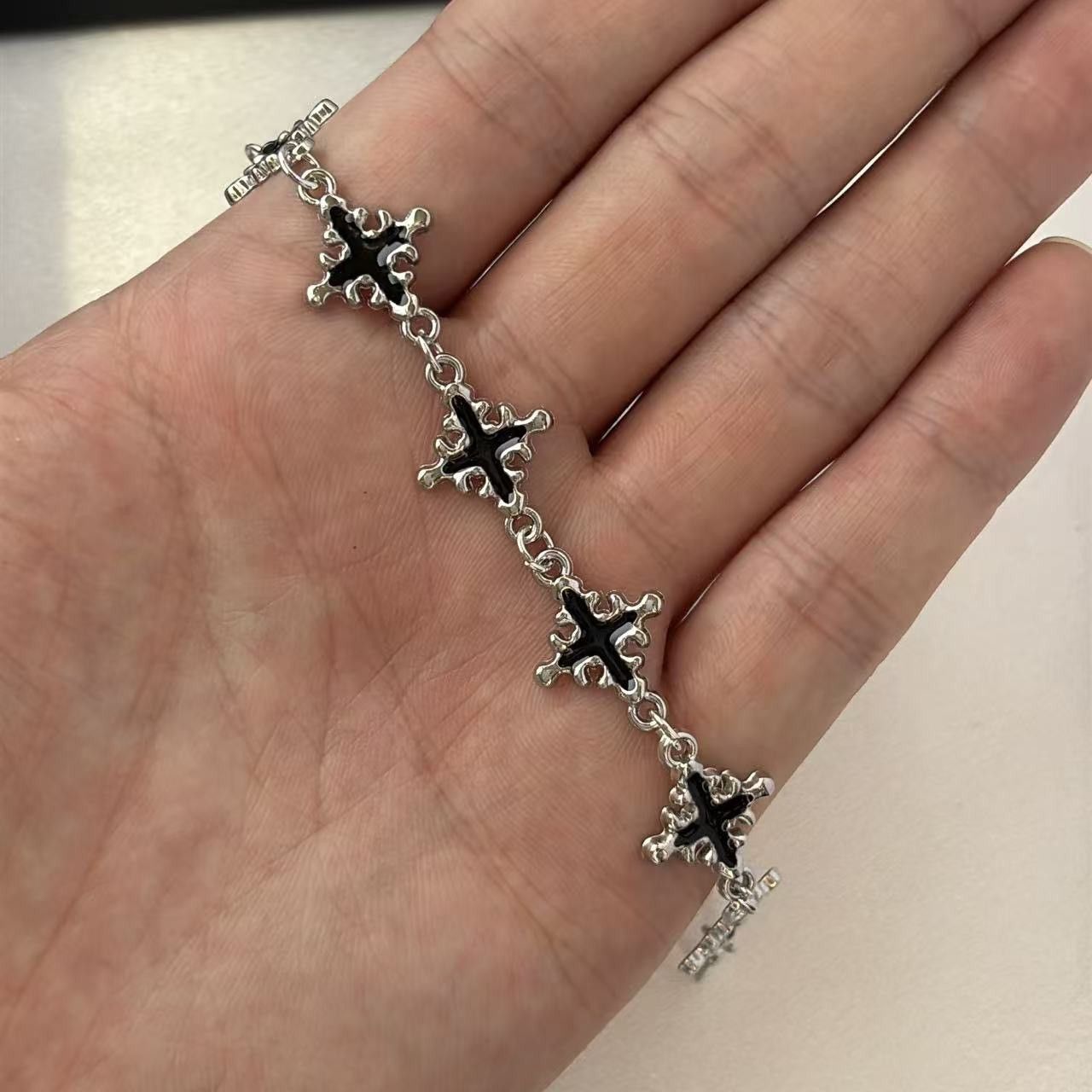 Other Cross Link Chain Bracelet for Men Women Streetwear Hip Hop Size ONE SIZE - 5 Thumbnail