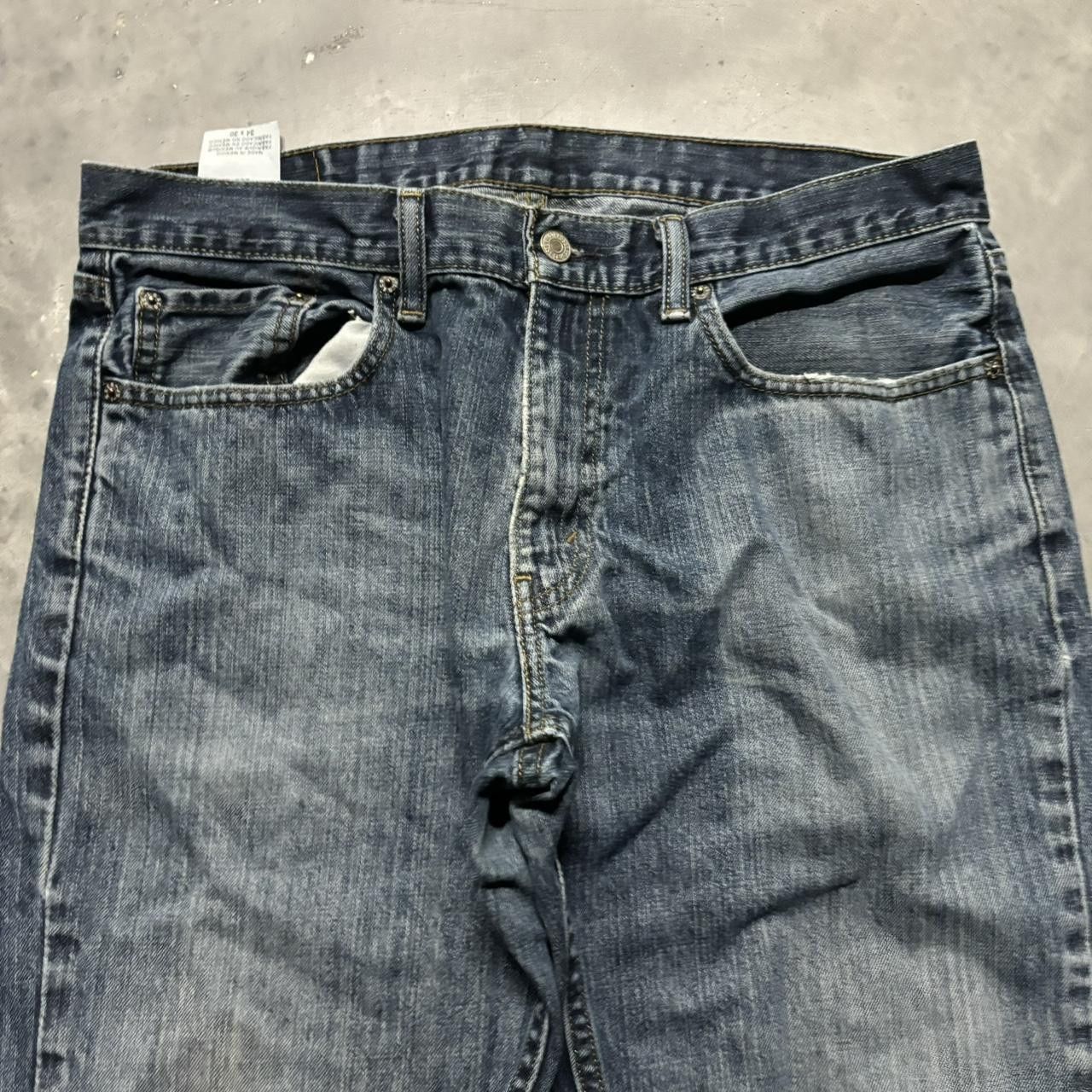 Levi's × Vintage Crazy Vintage Y2K/2000s Grunge Levi’s Dark Wash Distressed Denim Jeans! Size US 34 / EU 50 - 5 Thumbnail