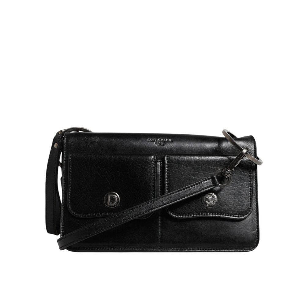 Dolce & Gabbana Dolce & Gabbana Black Leather Logo Purse Shoulder Crossbody Size ONE SIZE - 3 Thumbnail