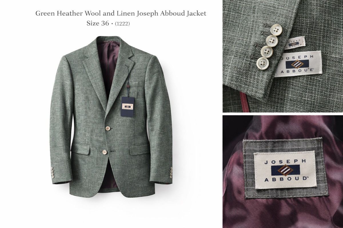 Joseph Abboud Wool-Linen Dark Green Jacket - 36R Size 36R - 1 Preview