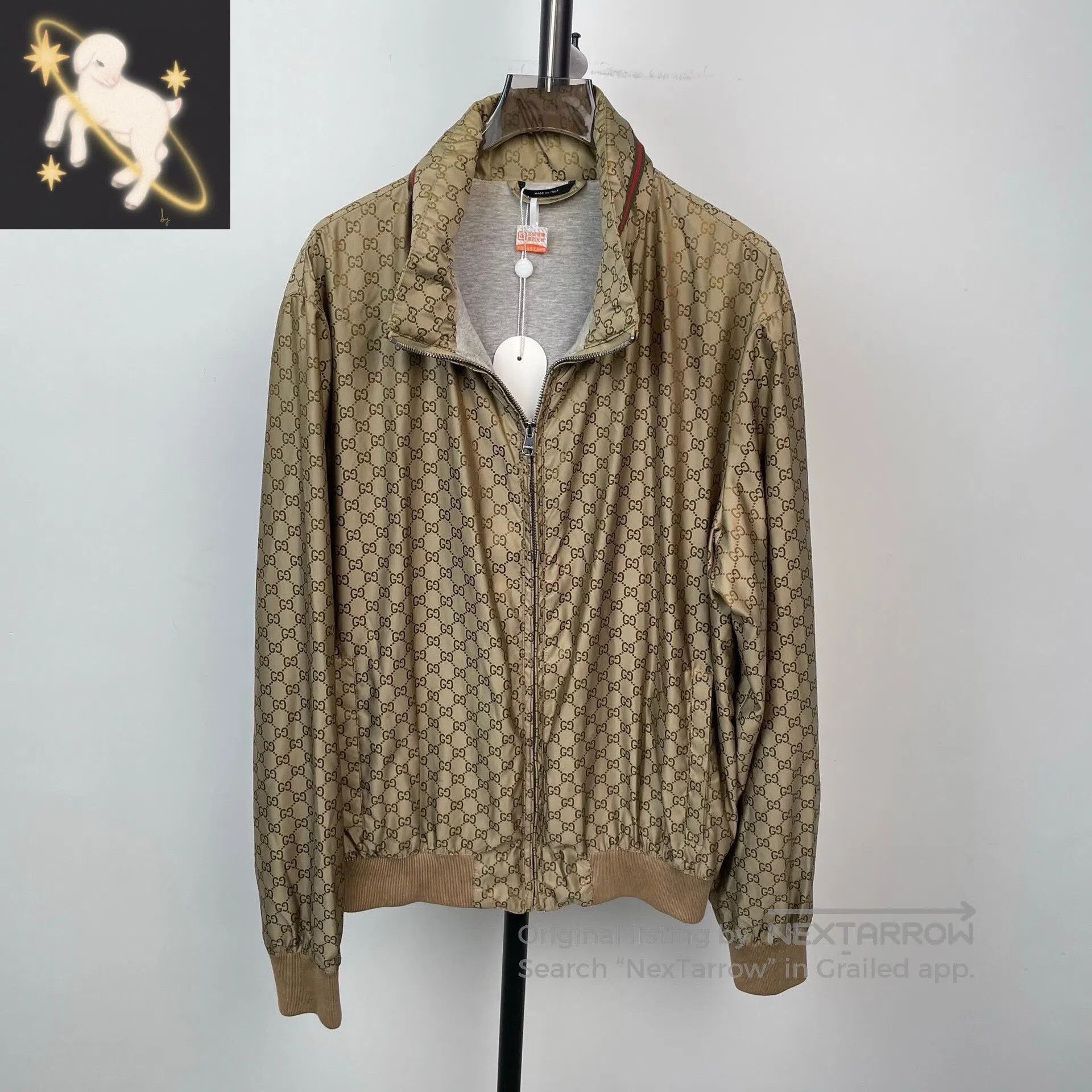 Gucci Guicci Gold brown double G full print logo jacket| Size US M / EU 48-50 / 2 - 1 Thumbnail