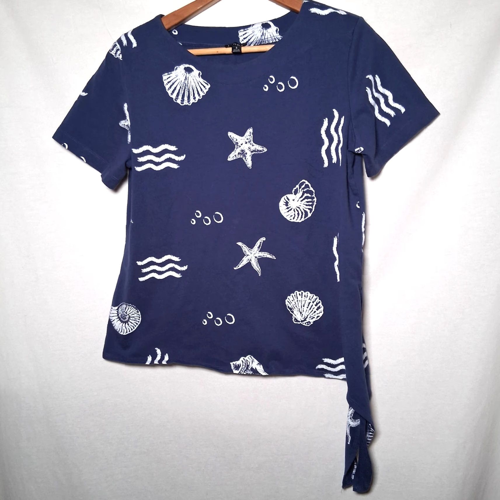 Vintage Links Shirt Women Small Blue Tie Waist Starfish Seashell Beach Beachy Coastal Size S / US 4 / IT 40 - 3 Thumbnail