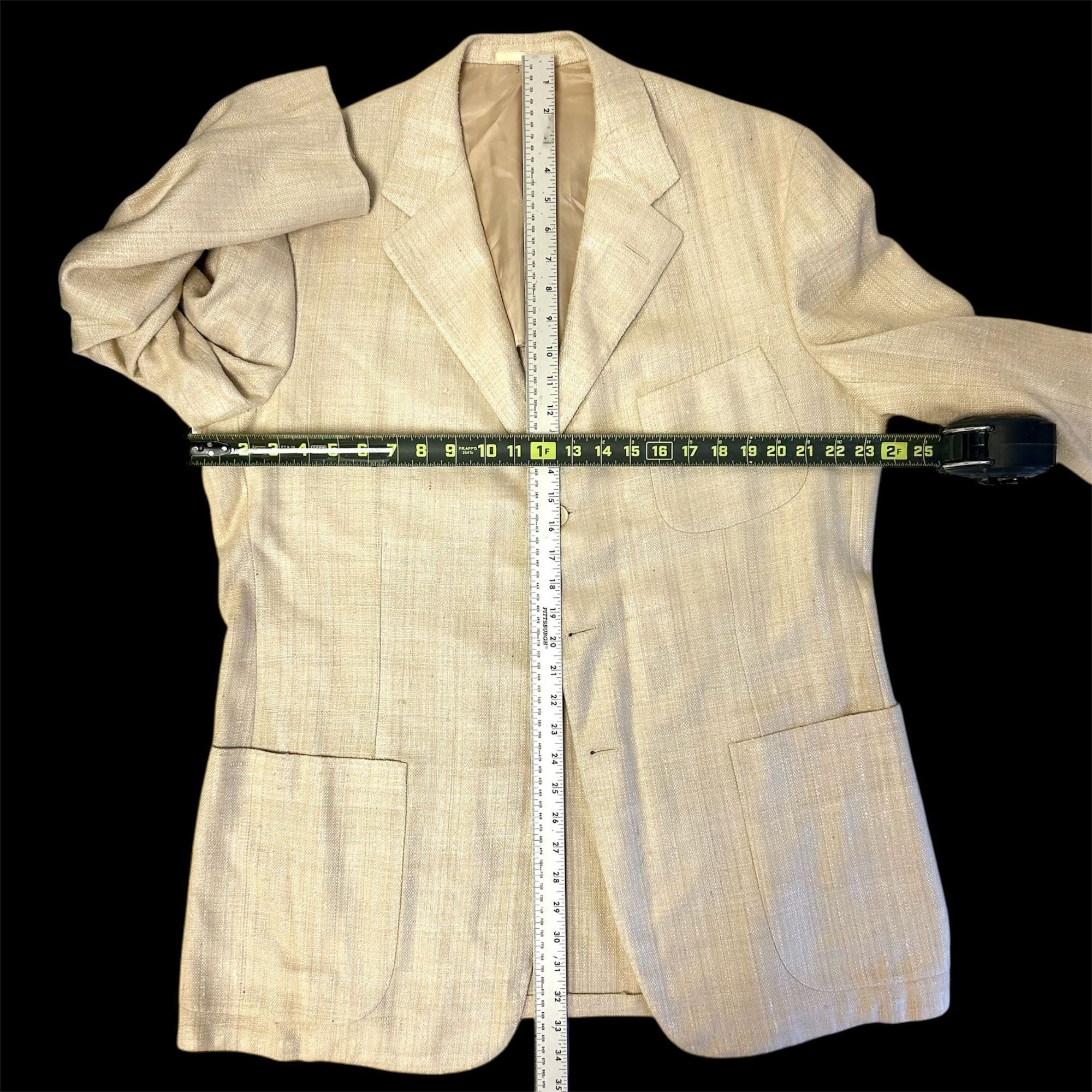 Ralph Lauren Ralph Lauren PURPLE LABEL Cream Sport Coat 3 BTN Jacket Size 44R - 9 Thumbnail