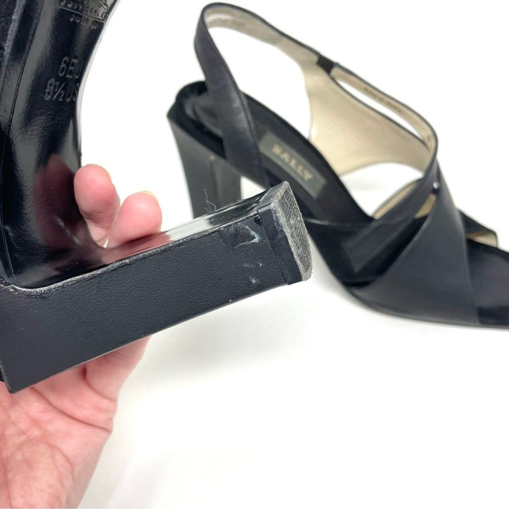 Bally Bally Salisa Black Square Toe Heeled Sandals Size 8.5 Size US 8.5 / IT 38.5 - 10 Thumbnail
