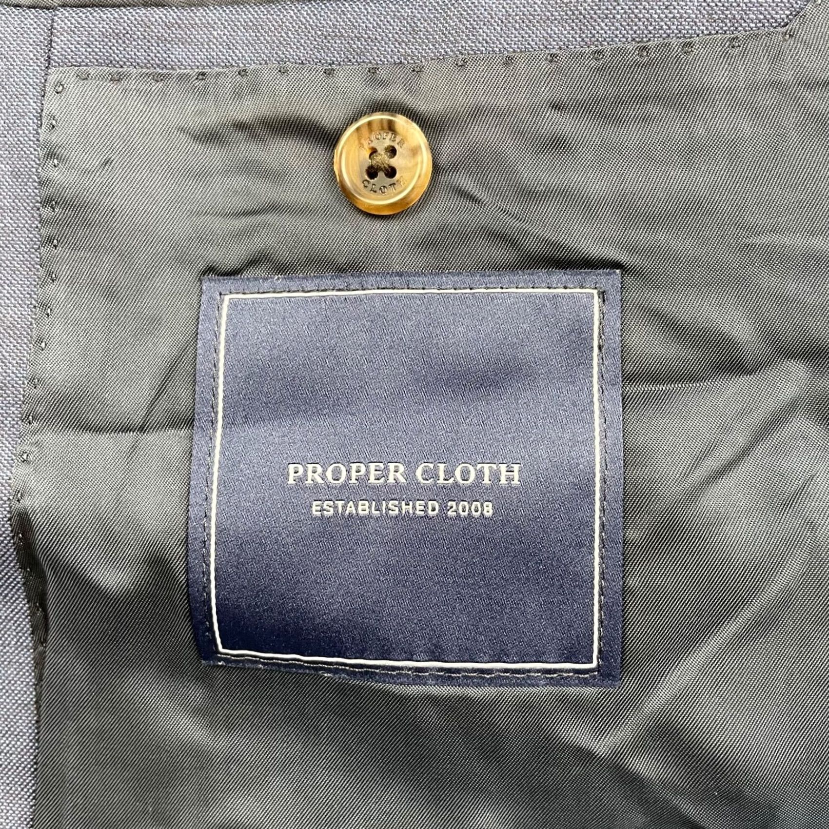 Proper Cloth Proper Cloth Men's Blazer Navy Blue Slim Fit 2-Button 40R Wool Size 40R - 5 Thumbnail