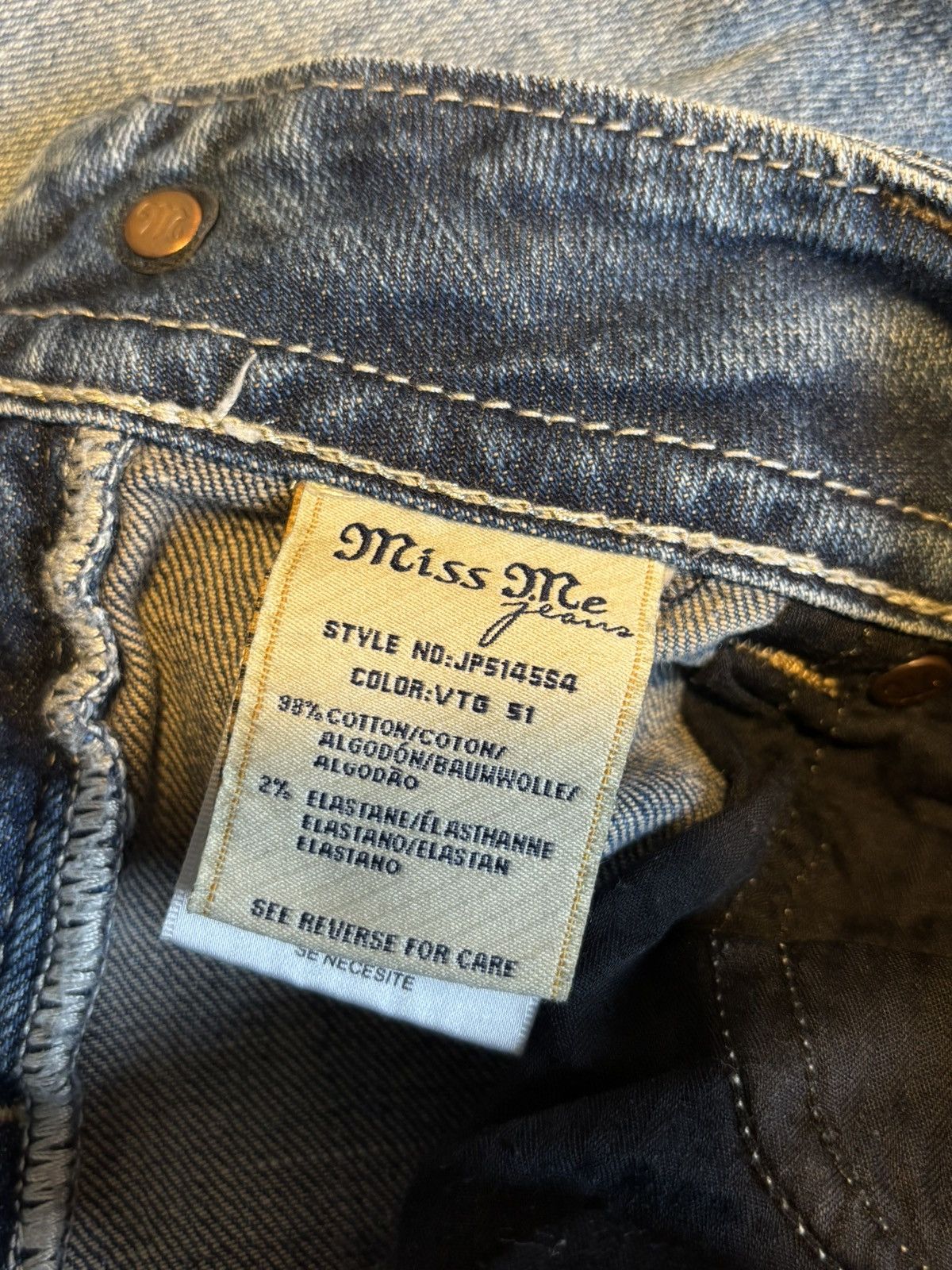 Miss Me Miss me jeans skinny 2000s goth punk skate grunge emo sk8 Size 31" - 17 Thumbnail
