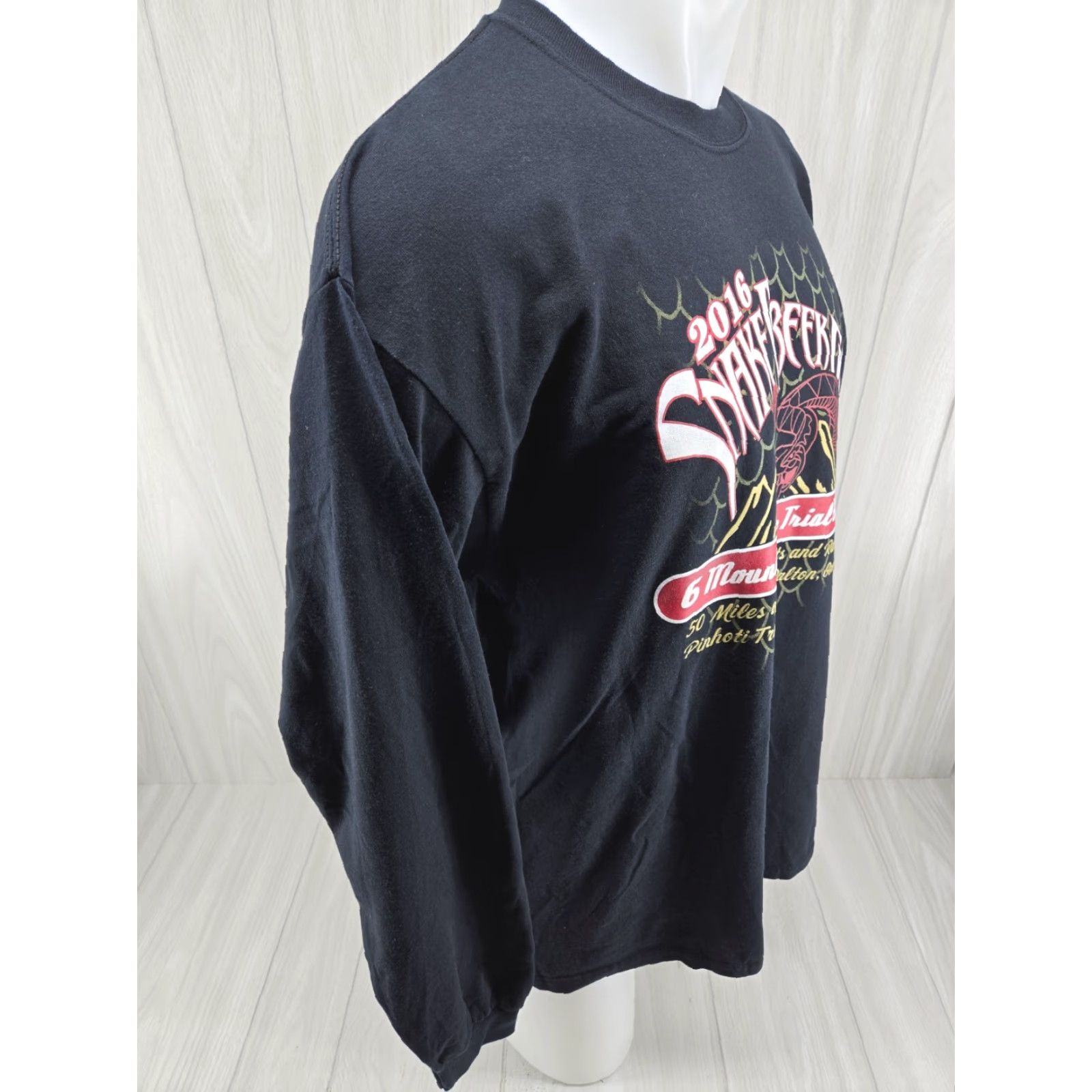 Gildan 12th Annual Snake Creek Gap 6 Mountain Time Trial Series Shirt XL Black Mens T-Shirt Long Sleeve Gildan Regular Size XL Size US XL / EU 56 / 4 - 7 Thumbnail