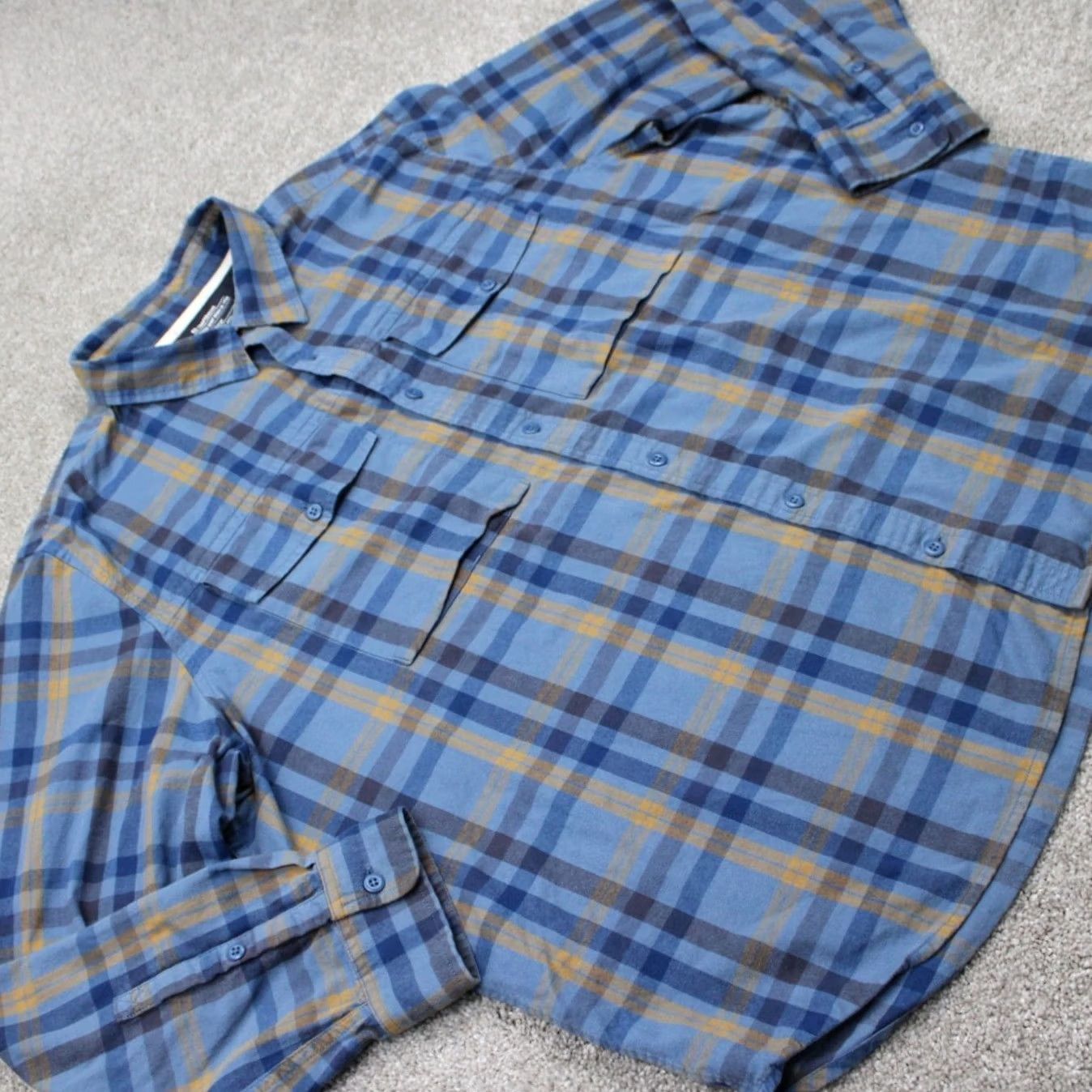 Vintage REI Co-op Shirt Mens 3XL Blue/Yellow Wallace Lake Flannel Cotton Long Sleeve Size US XXL / EU 58 / 5 - 7 Thumbnail