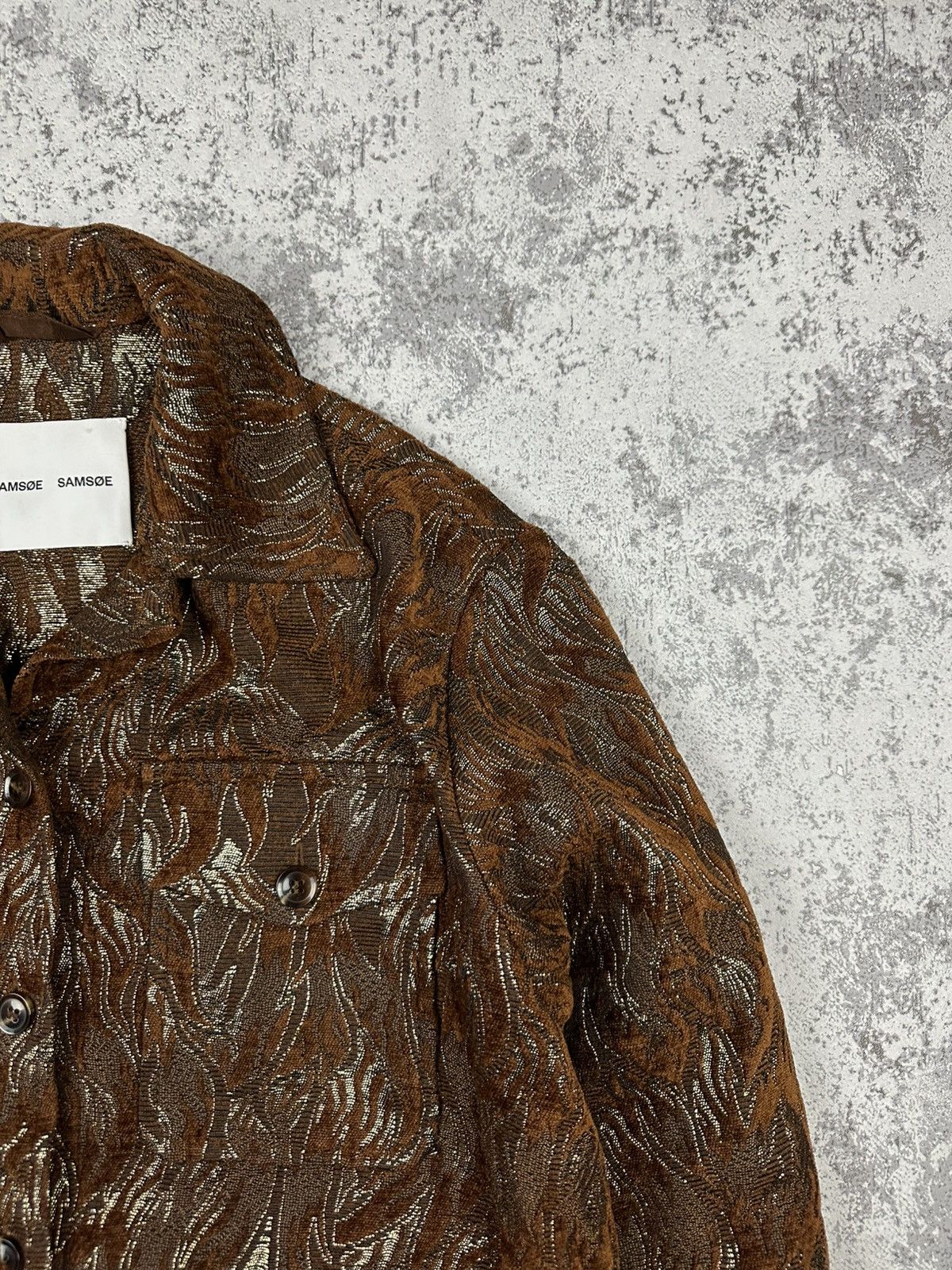 Samsoe Samsoe Samsoe Samsoe Cinnamon Waves Metallic Overshirt Jacket Size US S / EU 44-46 / 1 - 7 Thumbnail