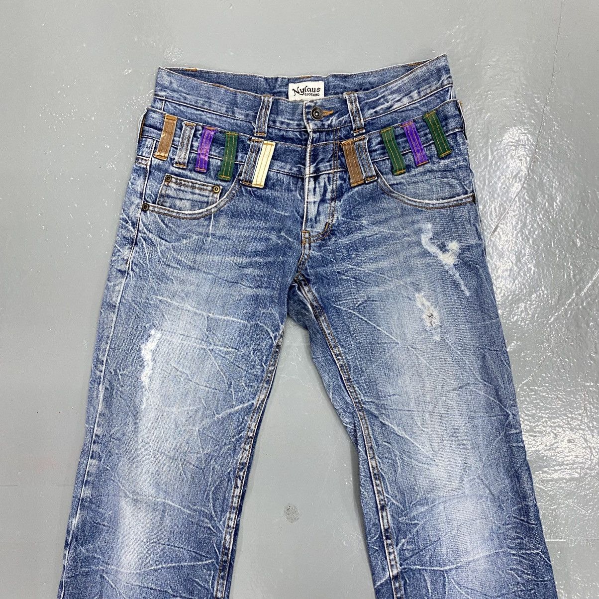 Hysteric Glamour Vintage Nylaus Double Waist Distressed Punk Bondage Jeans Size US 32 / EU 48 - 2 Thumbnail